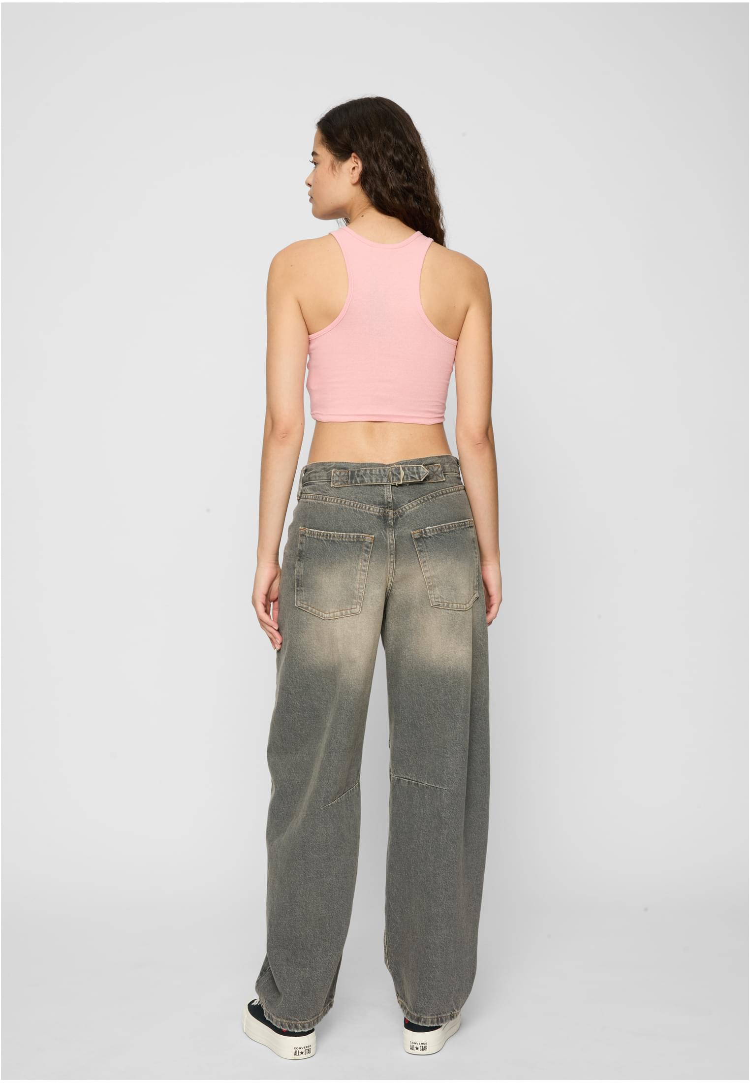 女性短袖  ribbed 上衣 2 套 柠檬粉 + 白色 3XL
 - variant image 4