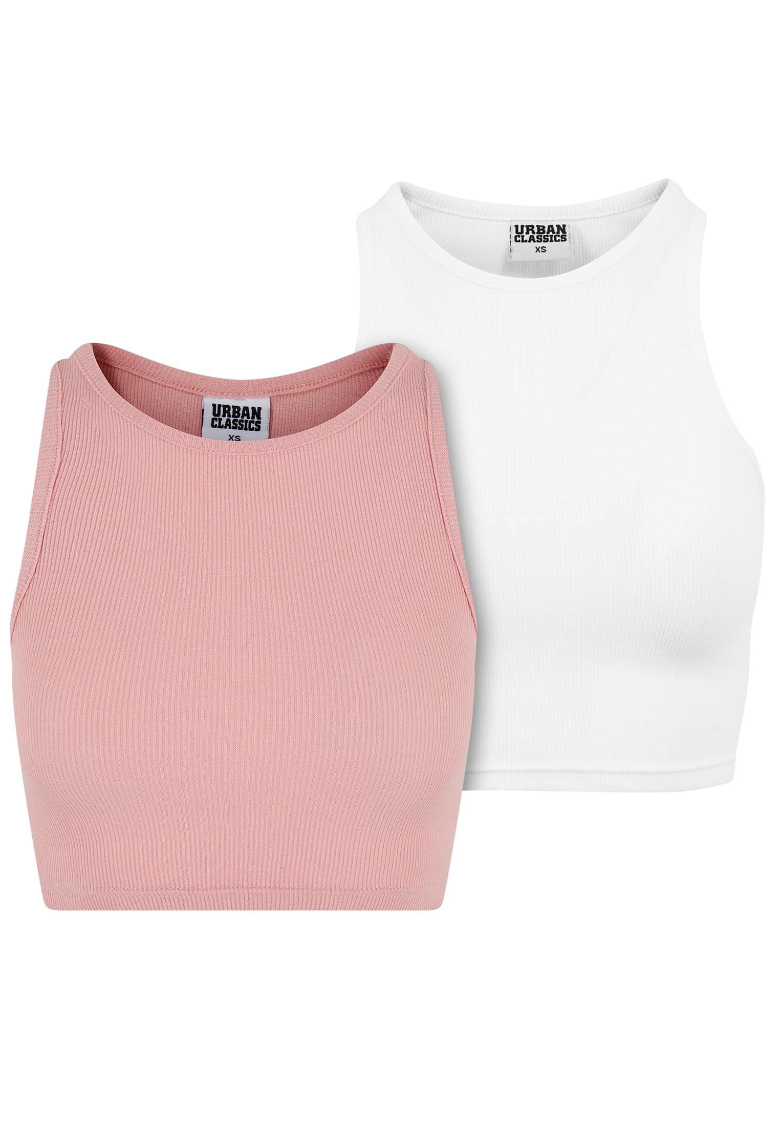 女性短袖  ribbed 上衣 2 套 柠檬粉 + 白色 3XL
 - variant image 5