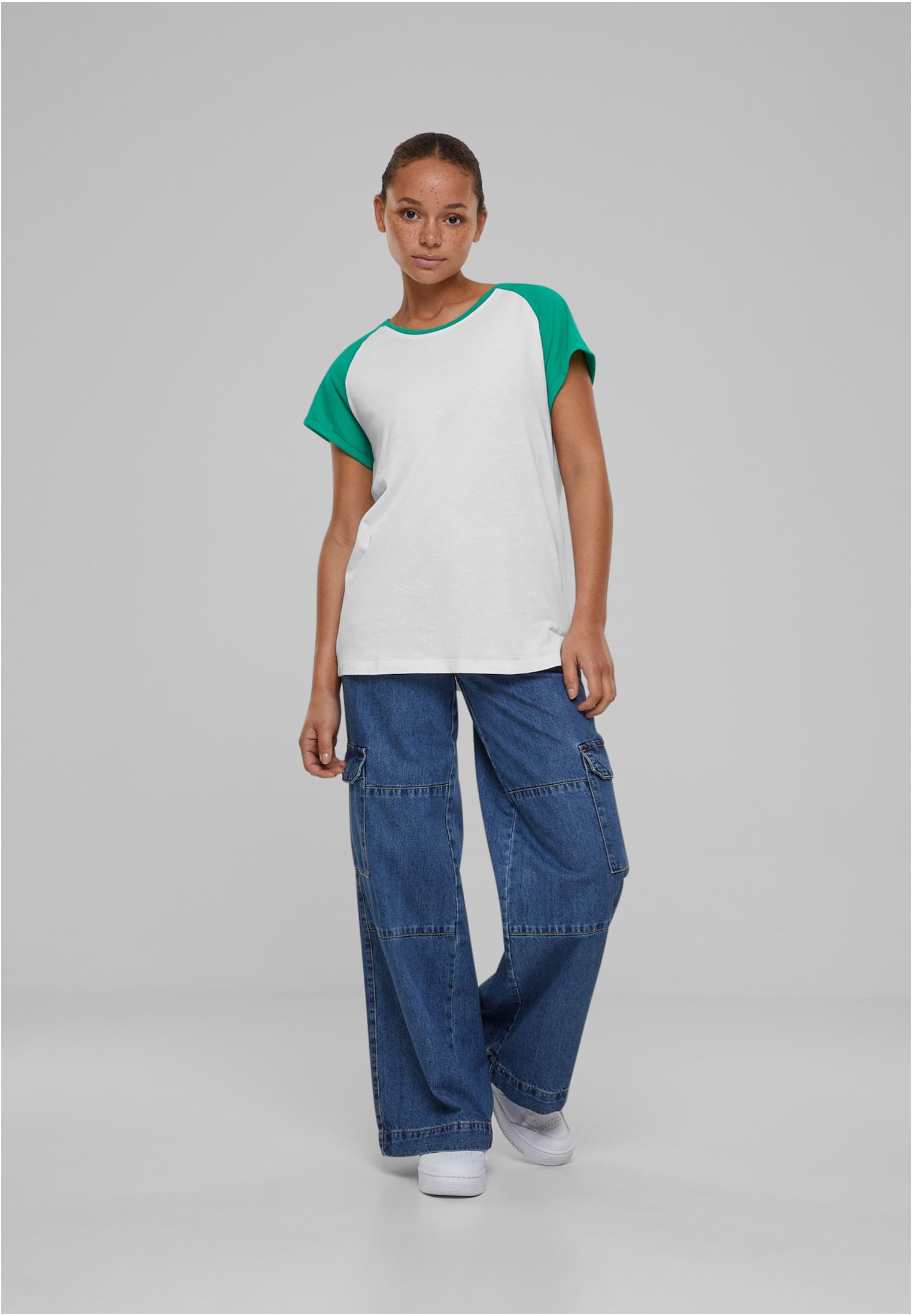 T-shirts Contrast Raglan Blanc/vert-forêt 3XL
 - variant image 4