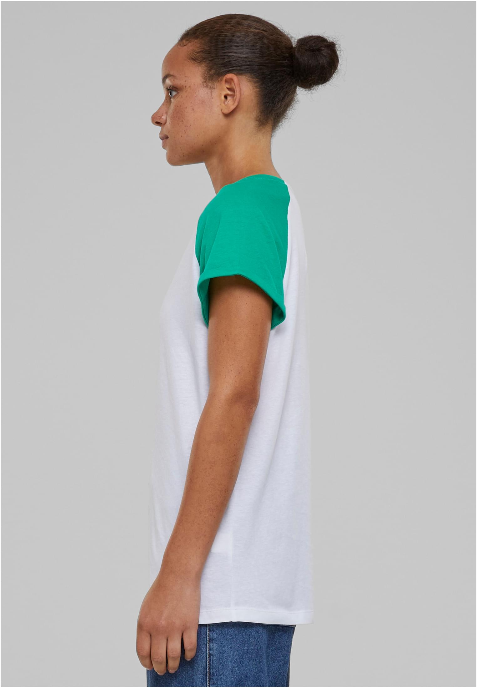 T-shirts Contrast Raglan Blanc/vert-forêt 3XL
 - variant image 1