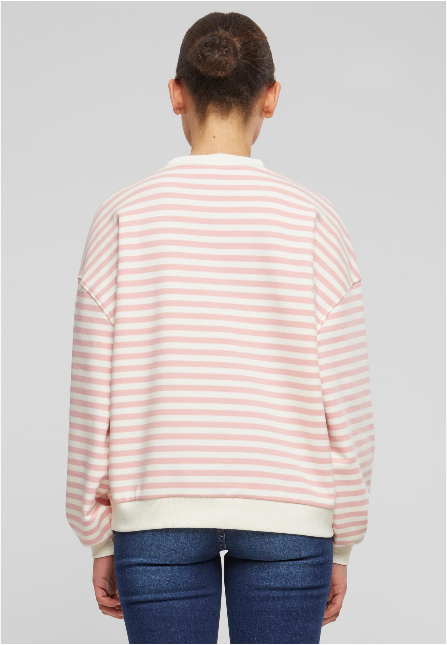 Ladies Oversized Striped Crewneck lemonadepink/whitesand 3XL - variant image 2