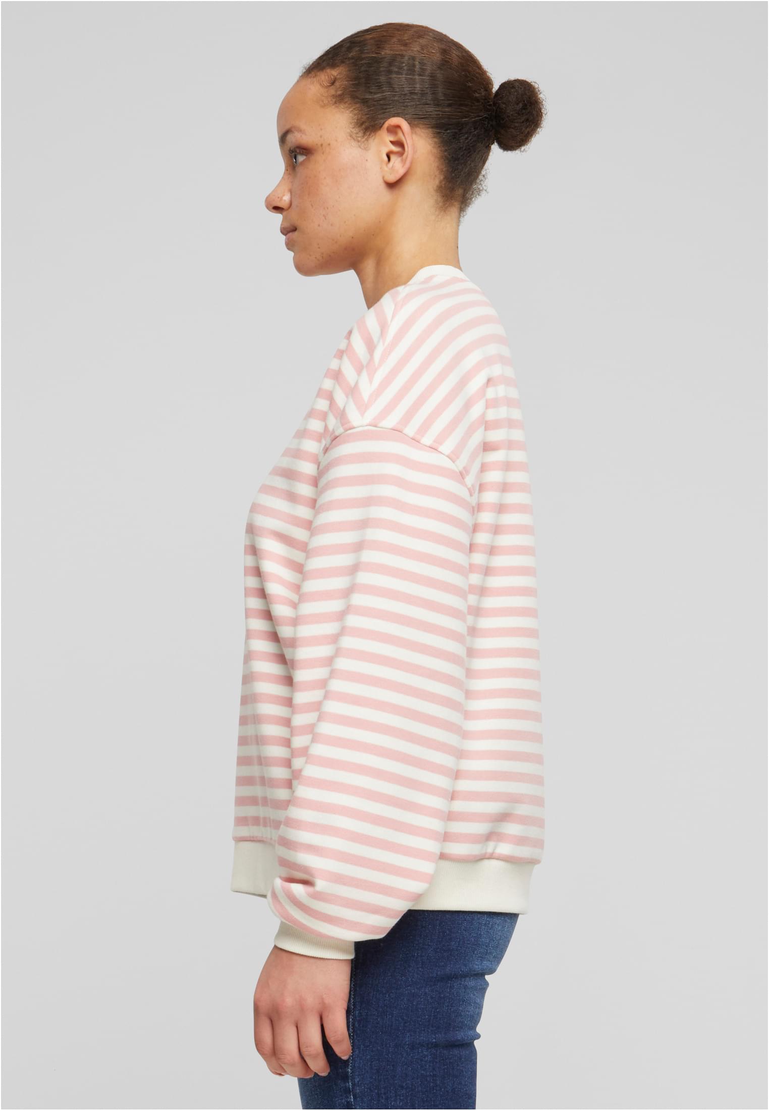 Ladies Oversized Striped Crewneck lemonadepink/whitesand 3XL - variant image 1