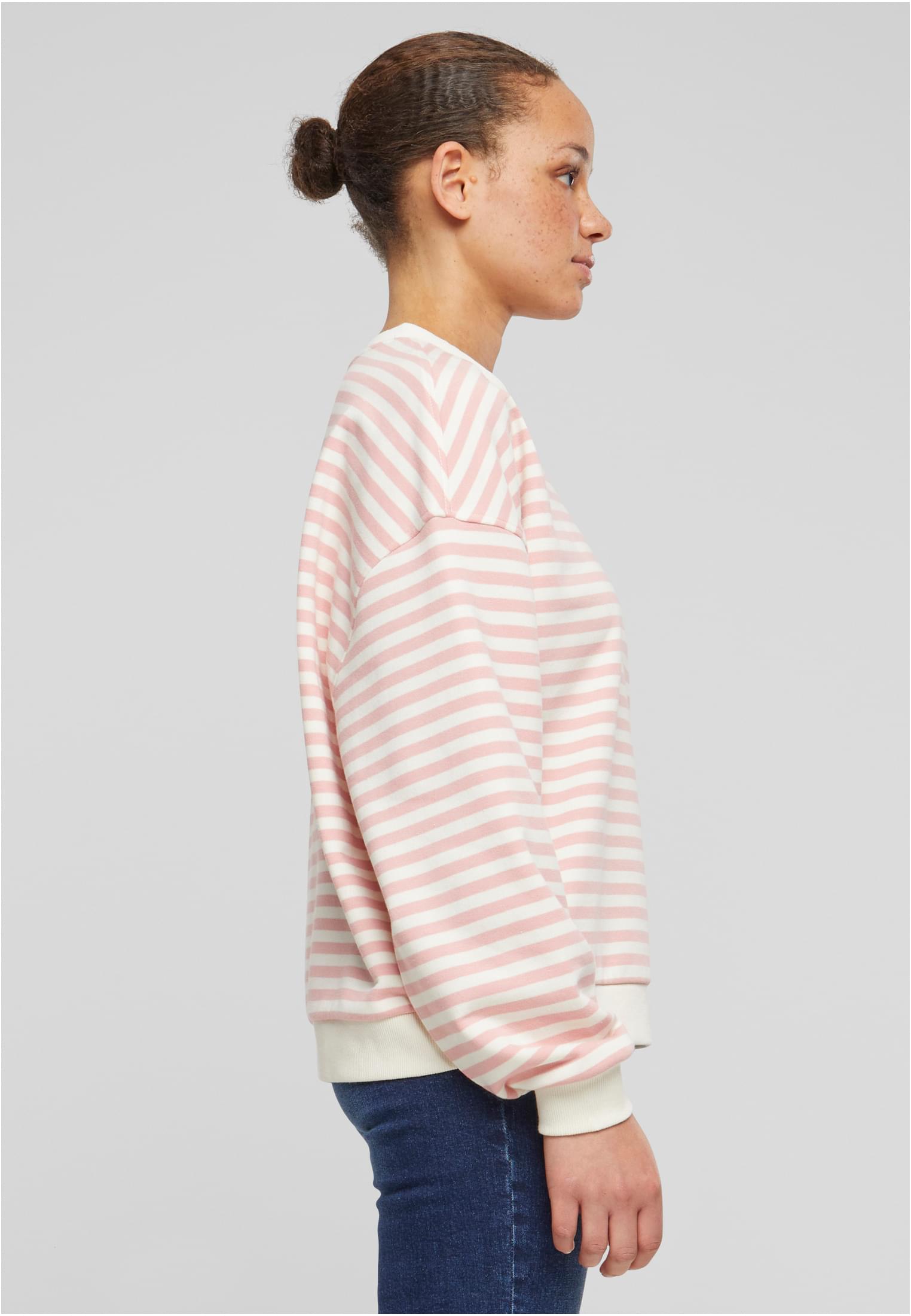 Ladies Oversized Striped Crewneck lemonadepink/whitesand 3XL - variant image 3