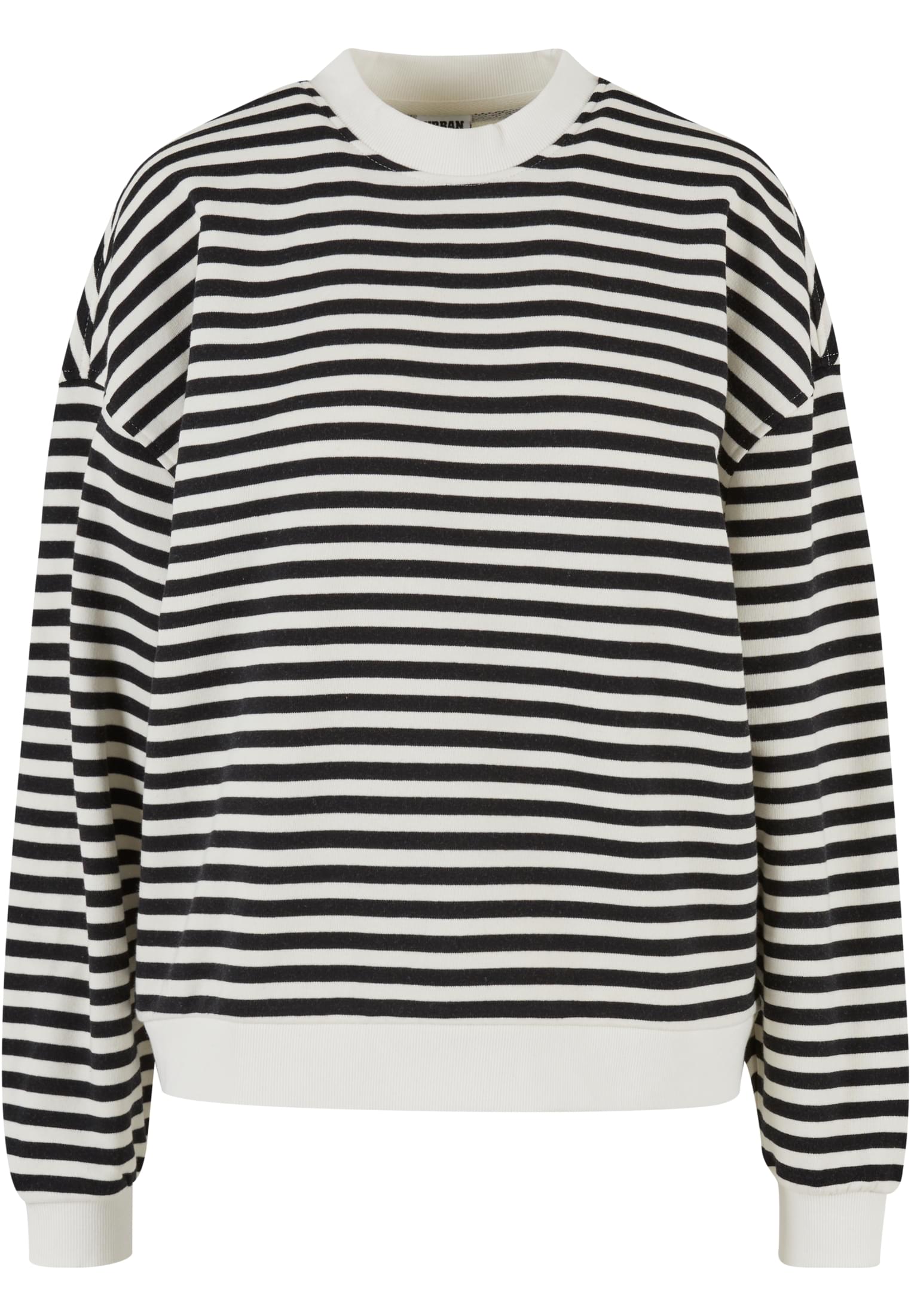 Ladies Oversized Striped Crewneck black/whitesand 3XL - variant image 3