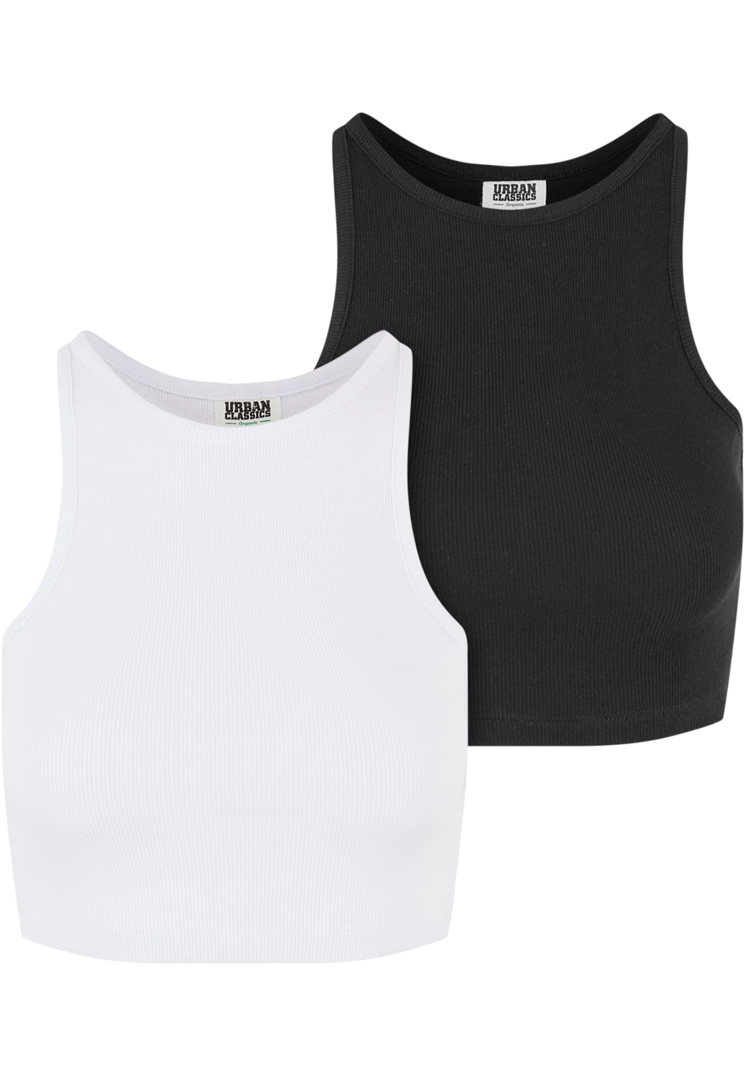 Ladies Organic Cropped Rib Top 2-Pack white+black 3XL - variant image 4
