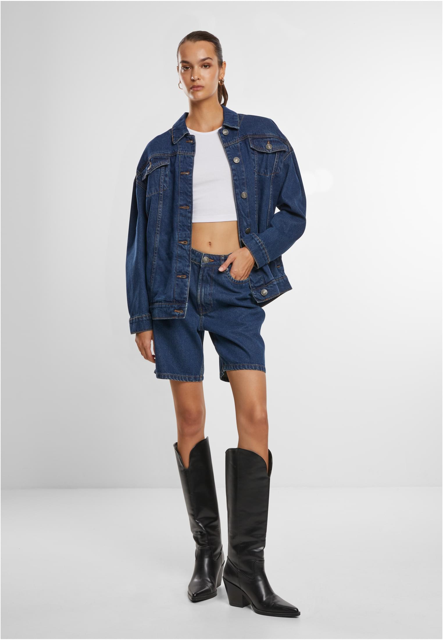 Ladies Oversized 90‘s Denim Jacket mid indigo washed 3XL - variant image 2