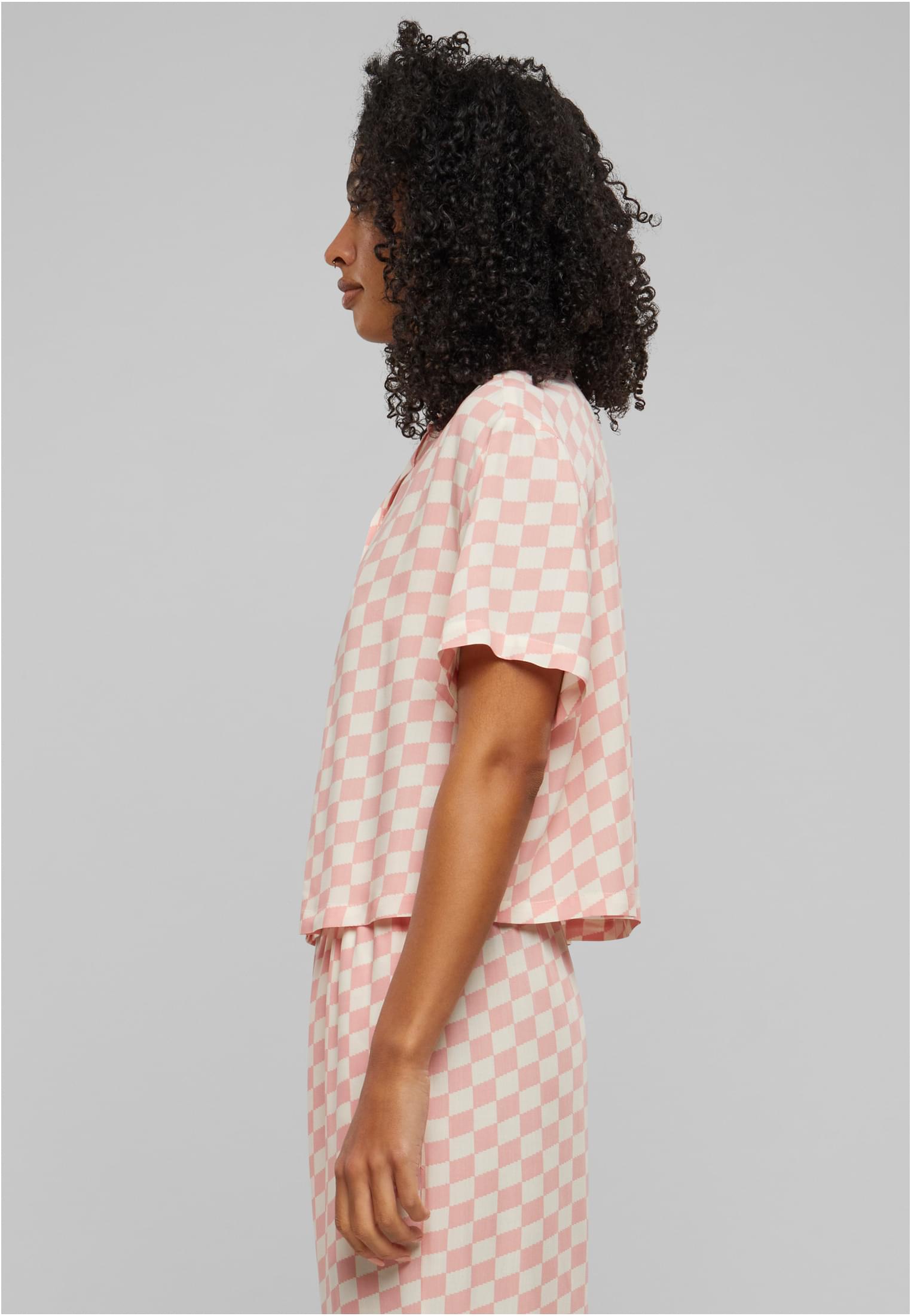 Ladies Viscose Resort Shirt lemonadepinkcheck 3XL - variant image 1
