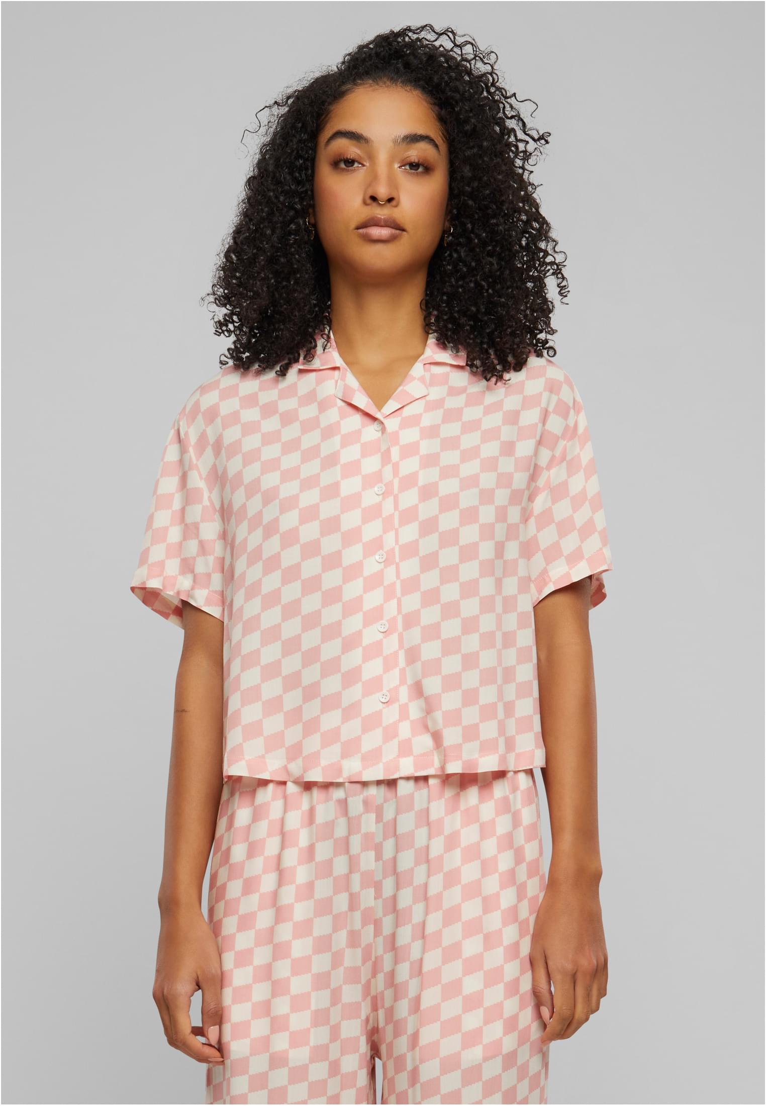 Ladies Viscose Resort Shirt lemonadepinkcheck 3XL - alternate variant 6