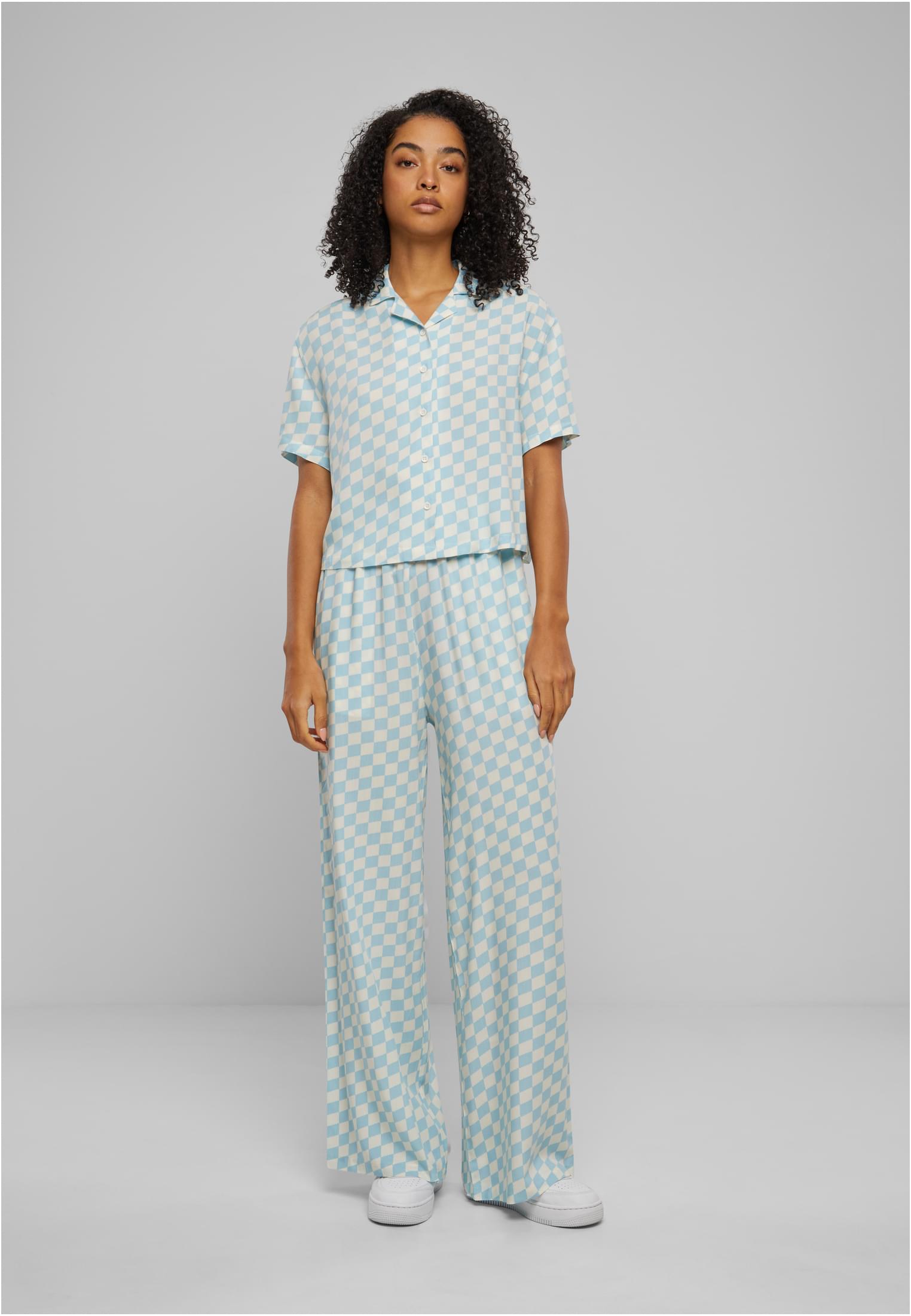 Ladies Viscose Resort Shirt oceanbluecheck 3XL - variant image 4