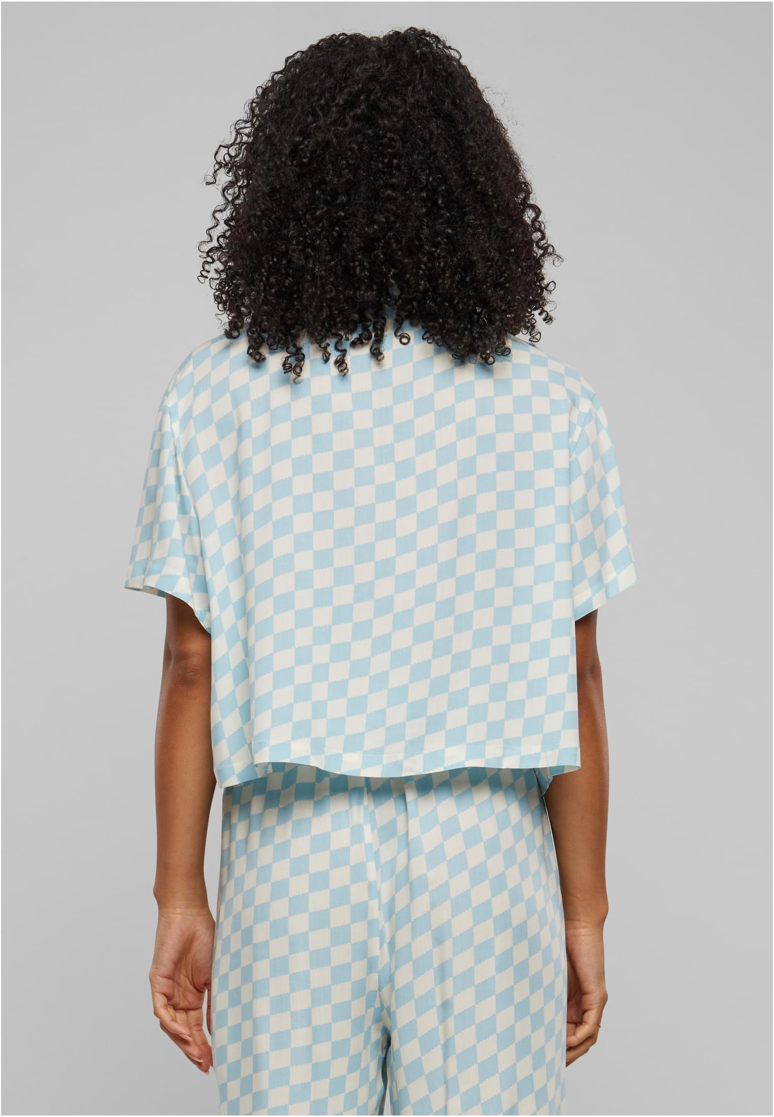 Ladies Viscose Resort Shirt oceanbluecheck 3XL - variant image 2