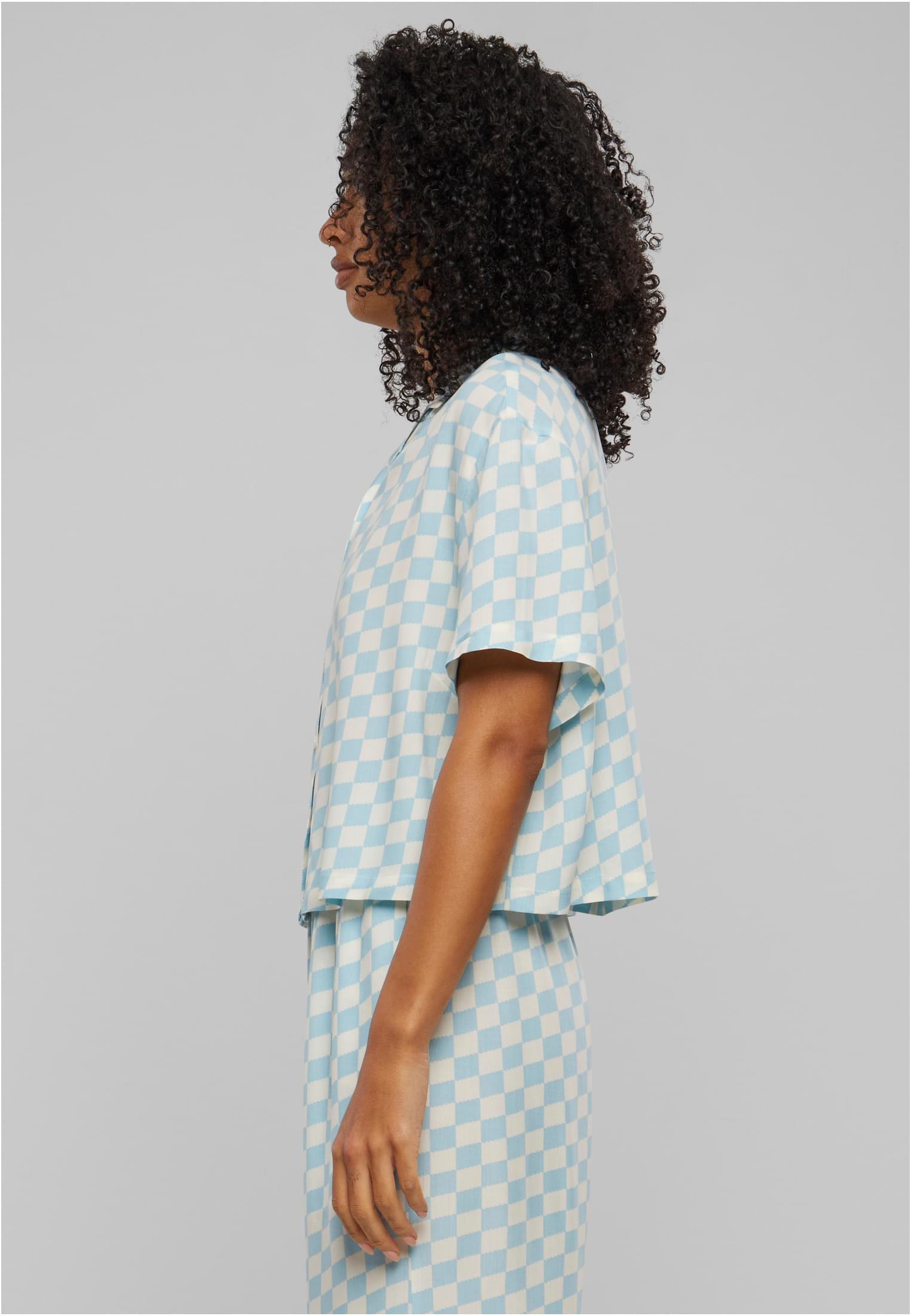 Ladies Viscose Resort Shirt oceanbluecheck 3XL - variant image 1