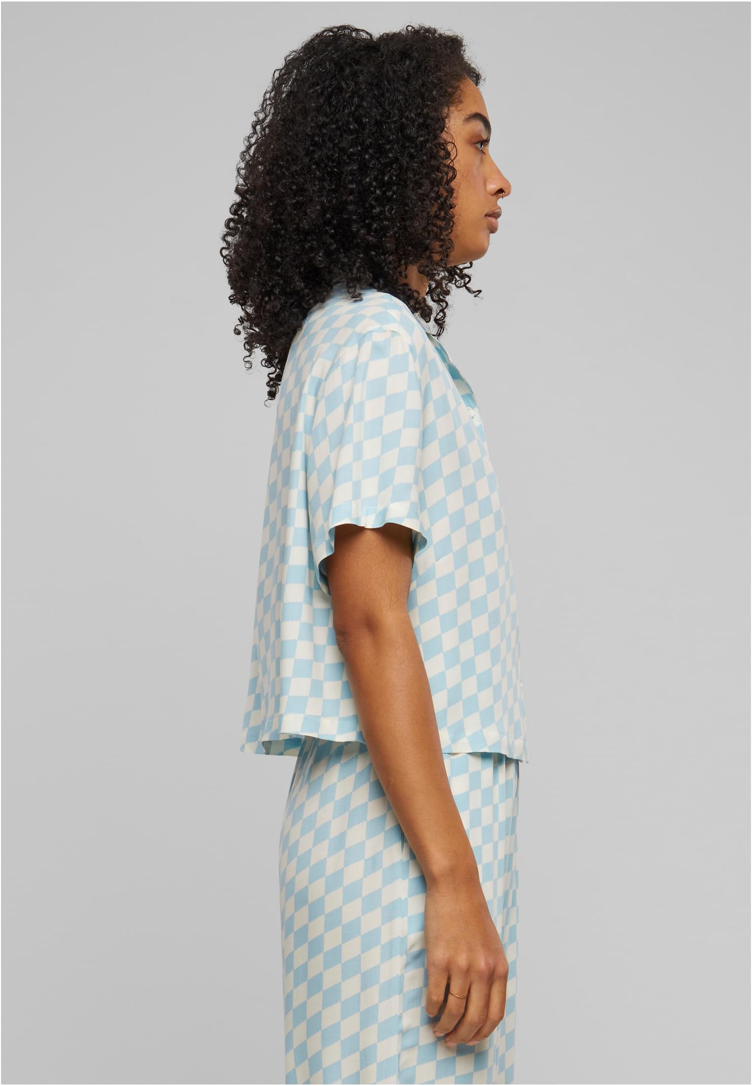 Ladies Viscose Resort Shirt oceanbluecheck 3XL - variant image 3