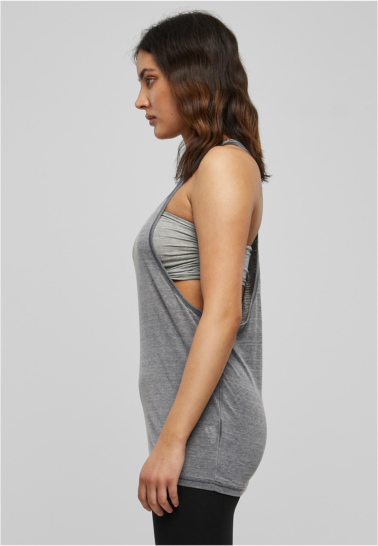 Dames Tank sans Bretelles Burnout gris foncé - variant image 1