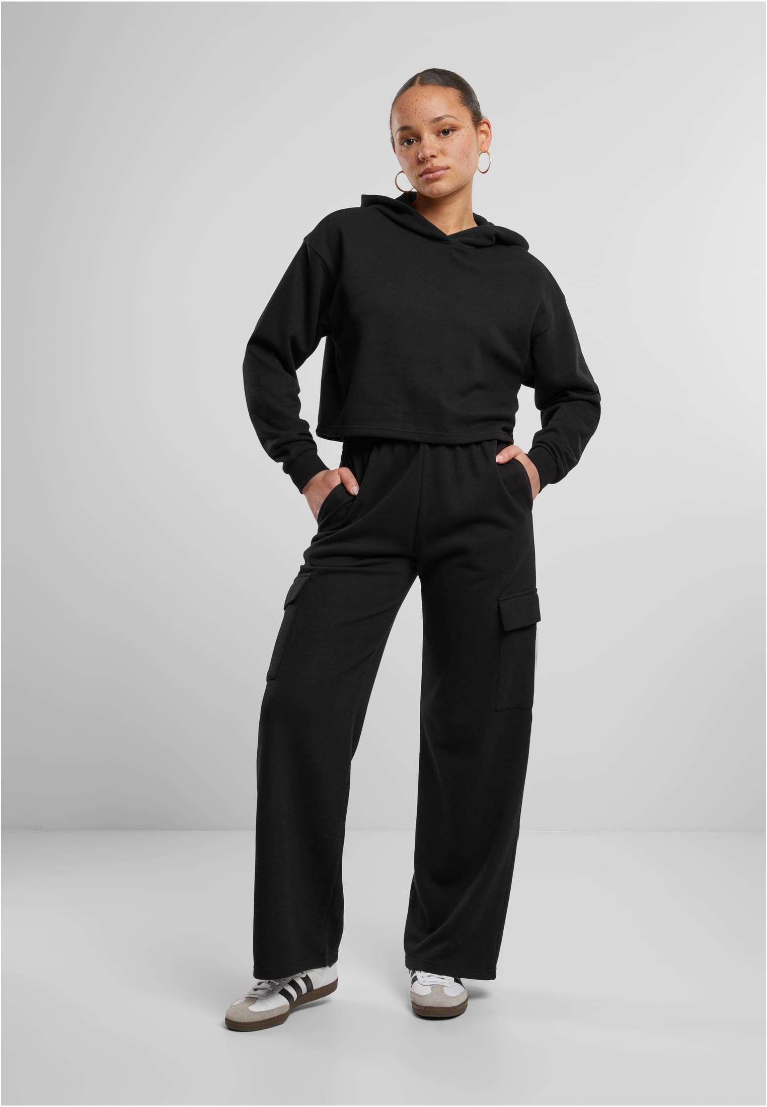Femmes Coupe Débardeur Court Pantalon Terry Noir 3XL
 - variant image 4