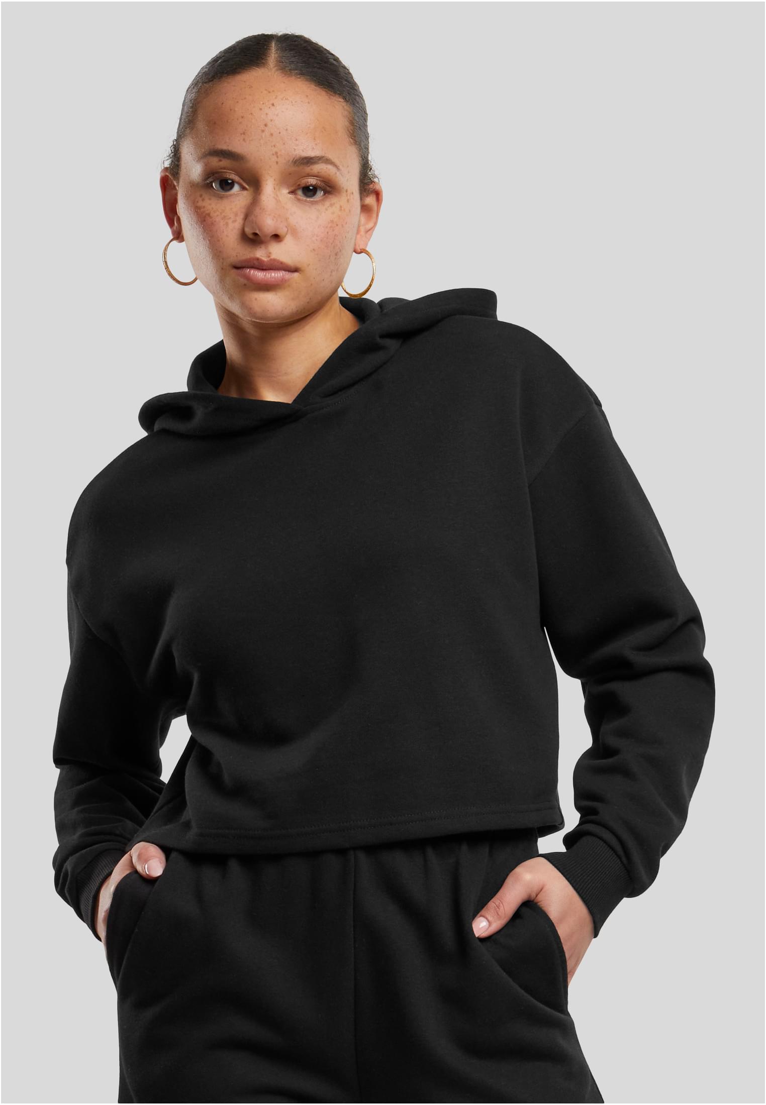 Ladies Oversized Cropped Light Terry Hoodie black 3XL - alternate variant 1