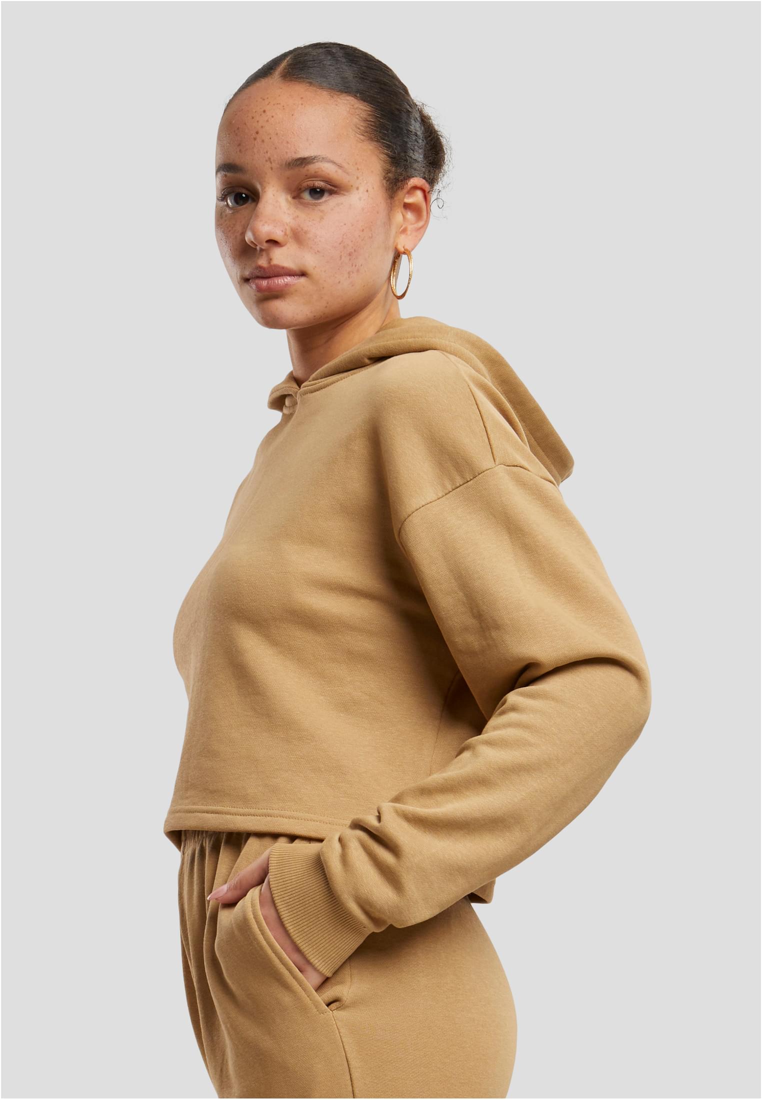 Femmes Coupe Débardeur Court Terry Beige Foncé 3XL
 - variant image 1
