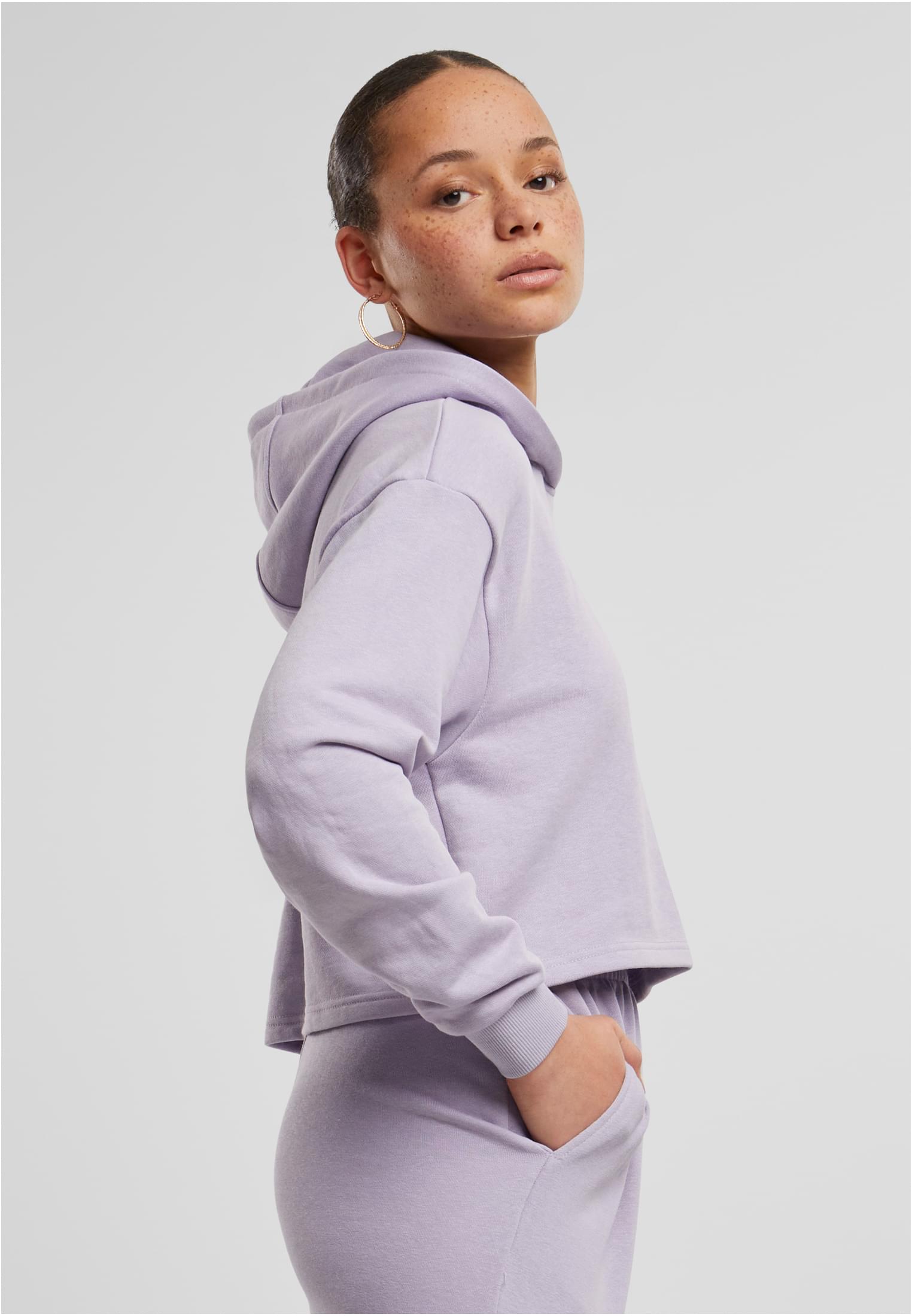 Ladies Oversized Cropped Light Terry Hoodie dustylilac 3XL - variant image 3