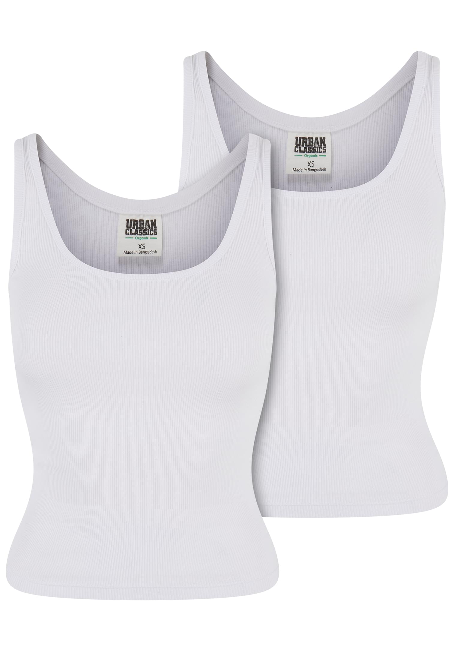 Ladies Organic Basic Rib Top 2-Pack white+white 3XL - variant image 4