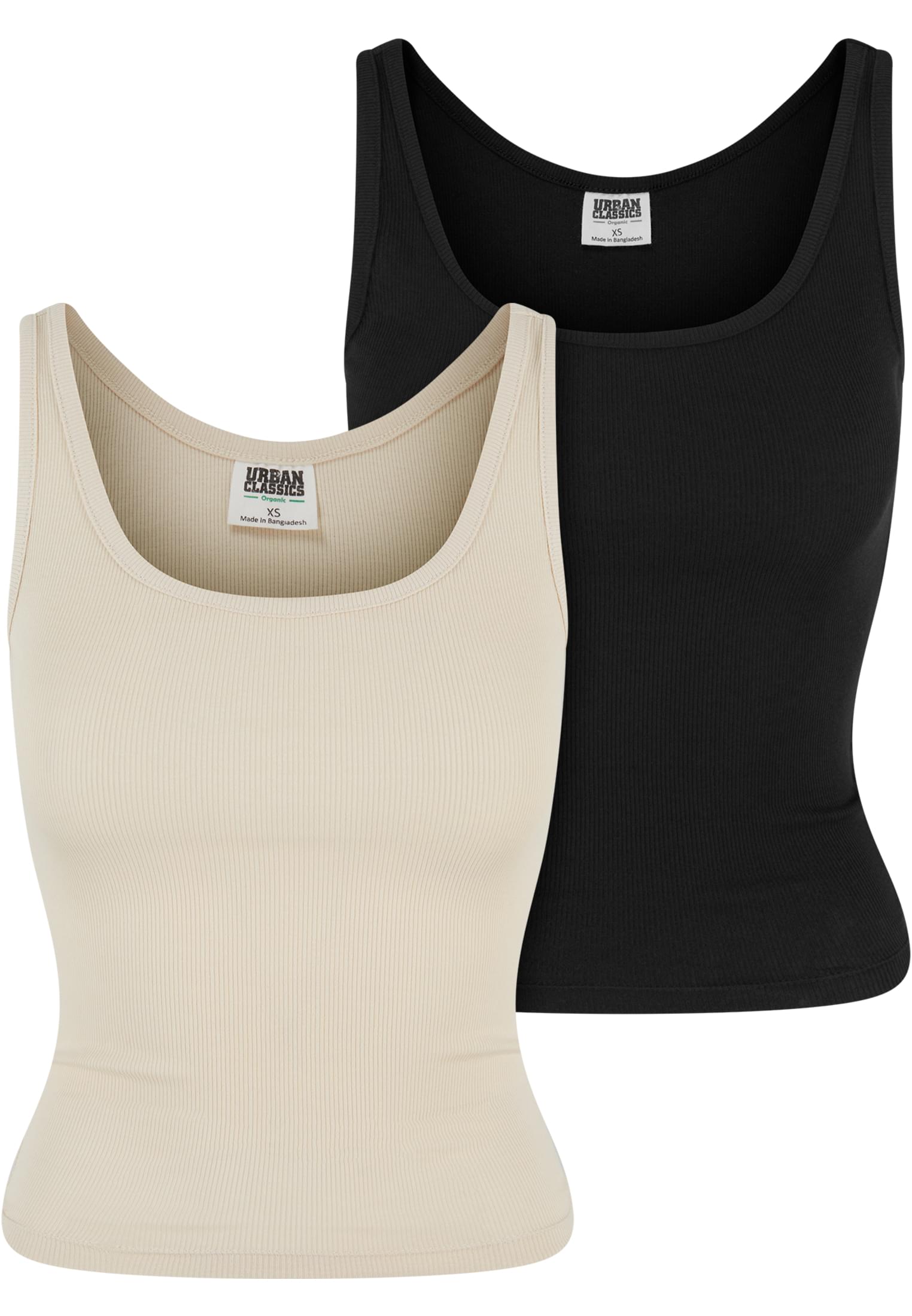 Ladies Organic Basic Rib Top 2-Pack whitesand+black 3XL - variant image 4