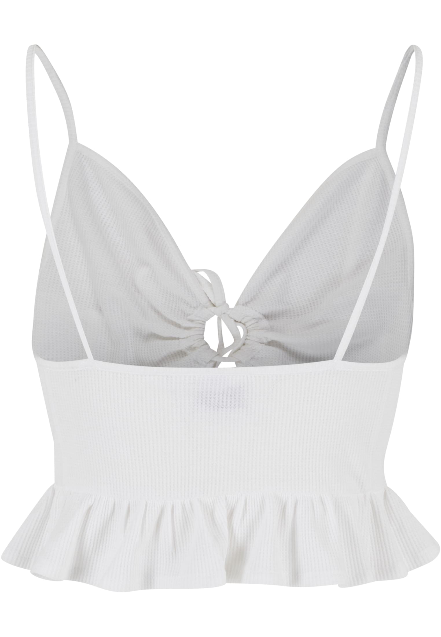 Ladies Waffle Pique Ruffle Top white 3XL - variant image 6