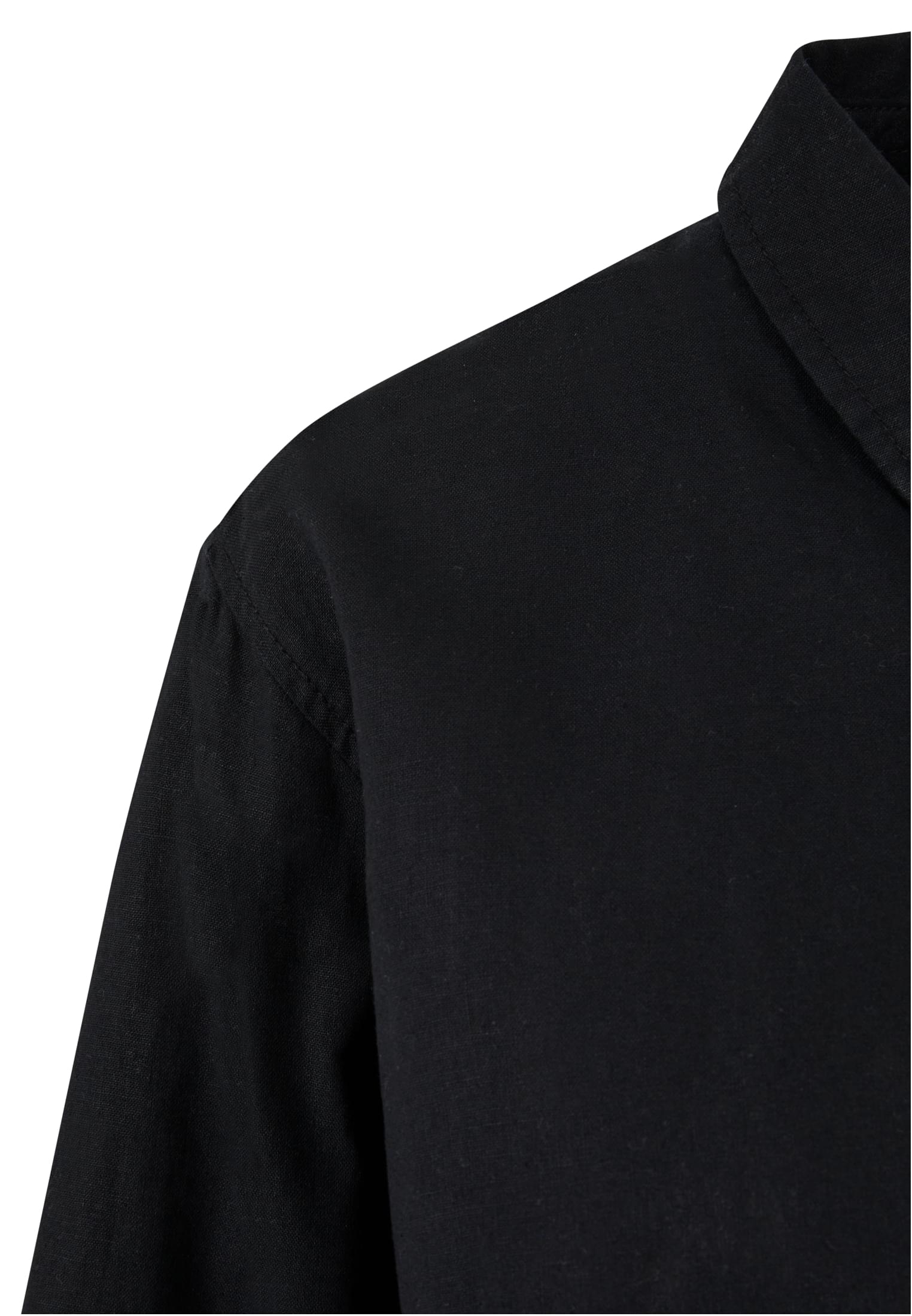 Ladies Linen Mixed Oversized Shirt black 3XL - variant image 8