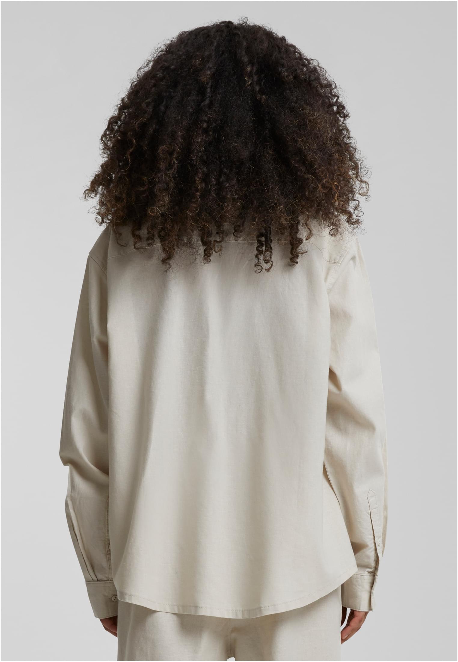Ladies Linen Mixed Oversized Shirt softseagrass 3XL - variant image 2
