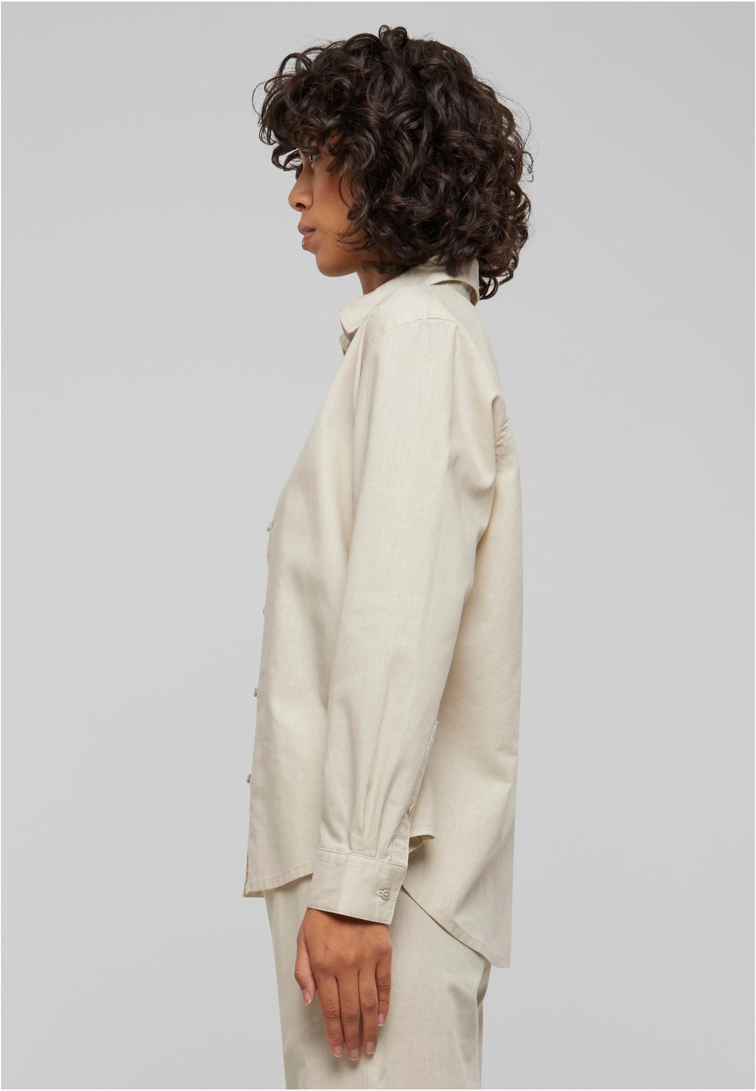 Ladies Linen Mixed Oversized Shirt softseagrass 3XL - variant image 1