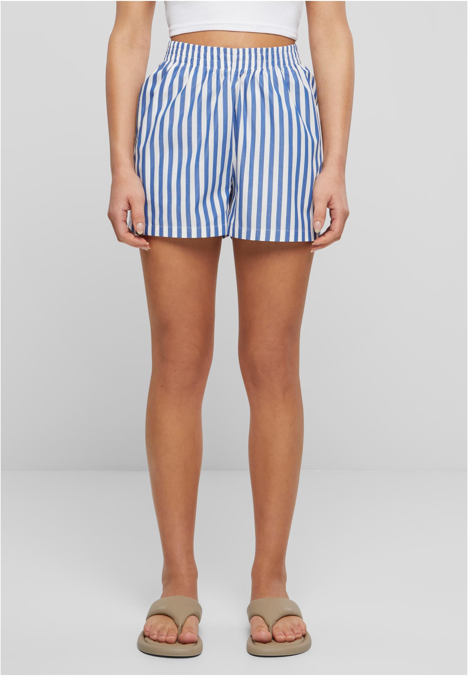 Ladies Striped Shorts white/blue 3XL - alternate variant 1