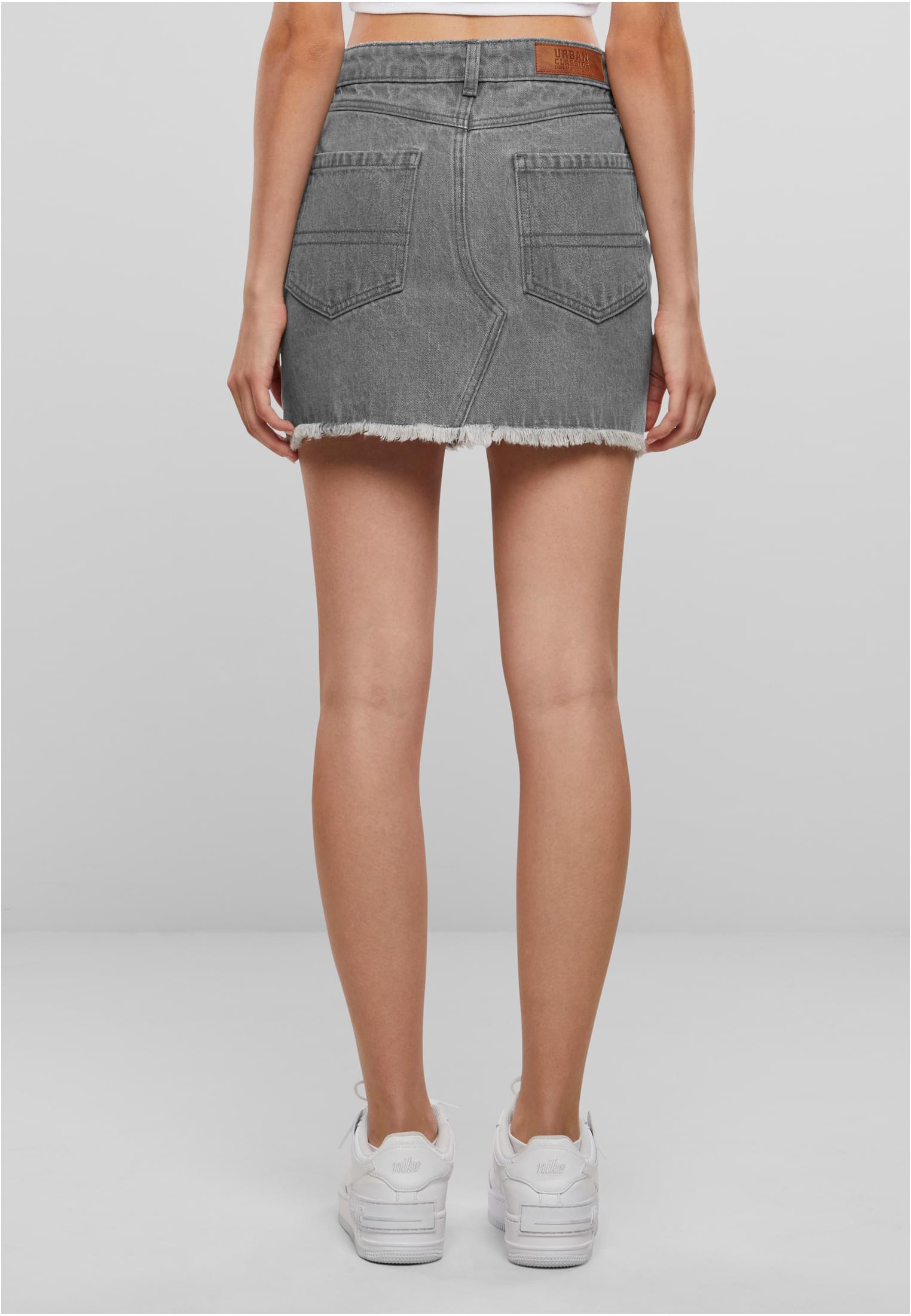 Ladies Heavy Mini Denim Skirt new grey washed 26 - variant image 2