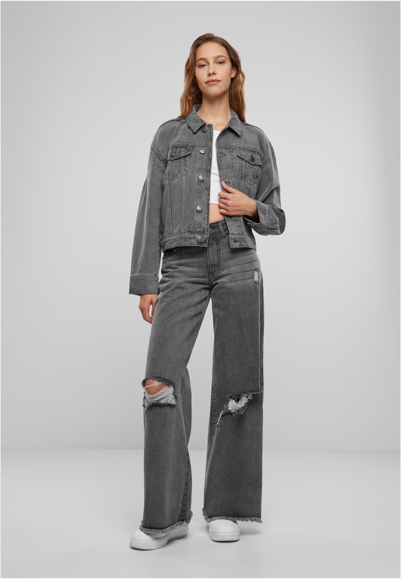 Ladies 80‘s Oversized Denim Jacket new grey washed 3XL - variant image 4