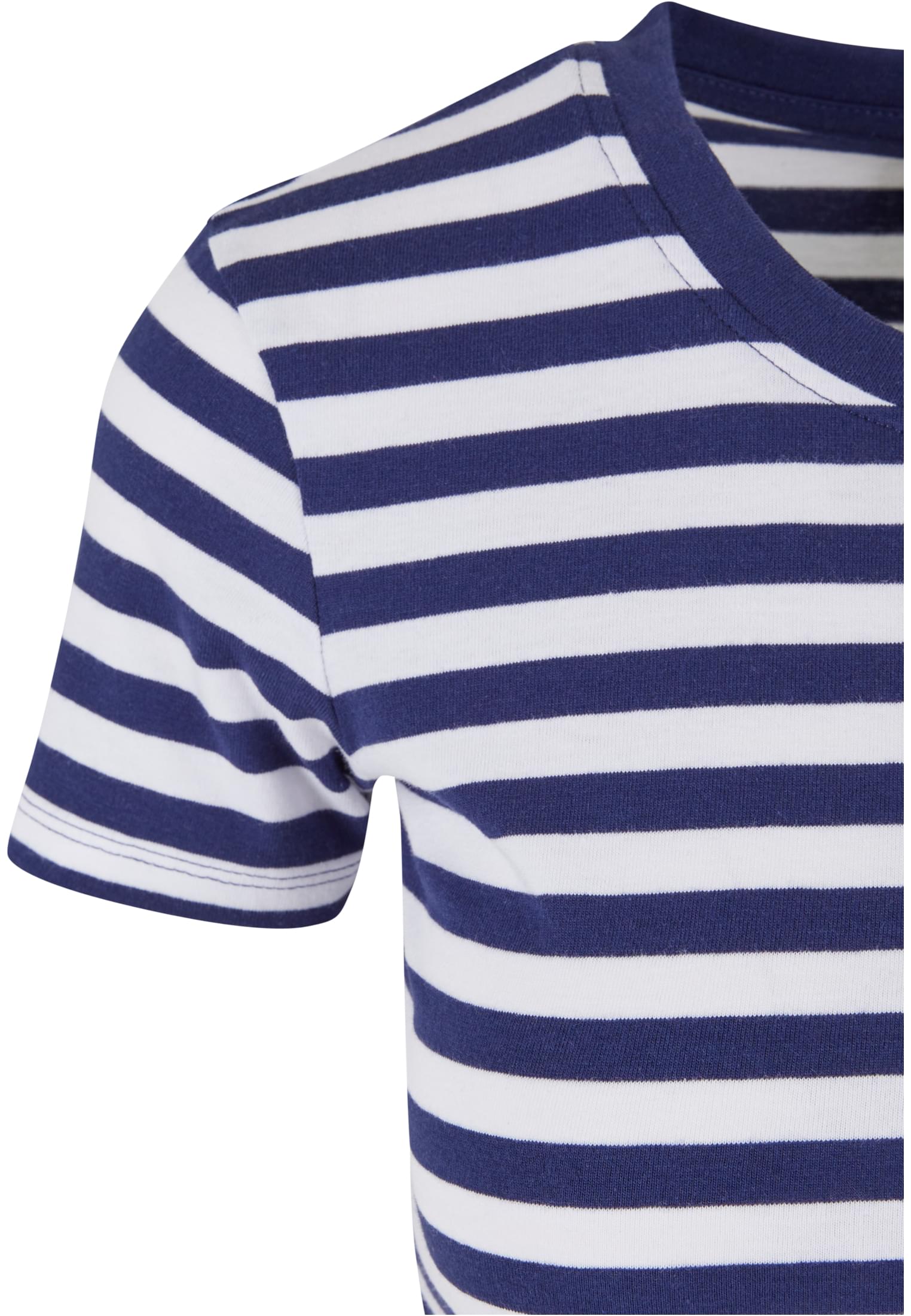 Ladies Short Striped Tee white/darkblue 3XL - variant image 5