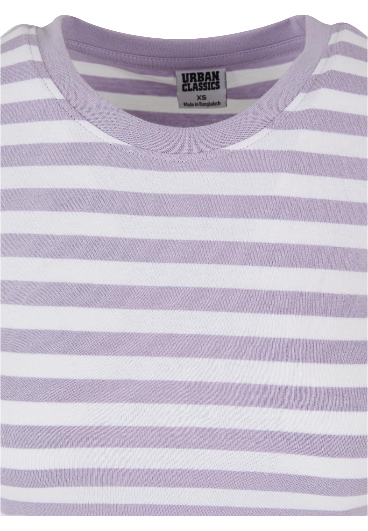 Ladies Short Striped Tee white/dustylilac 3XL - variant image 6