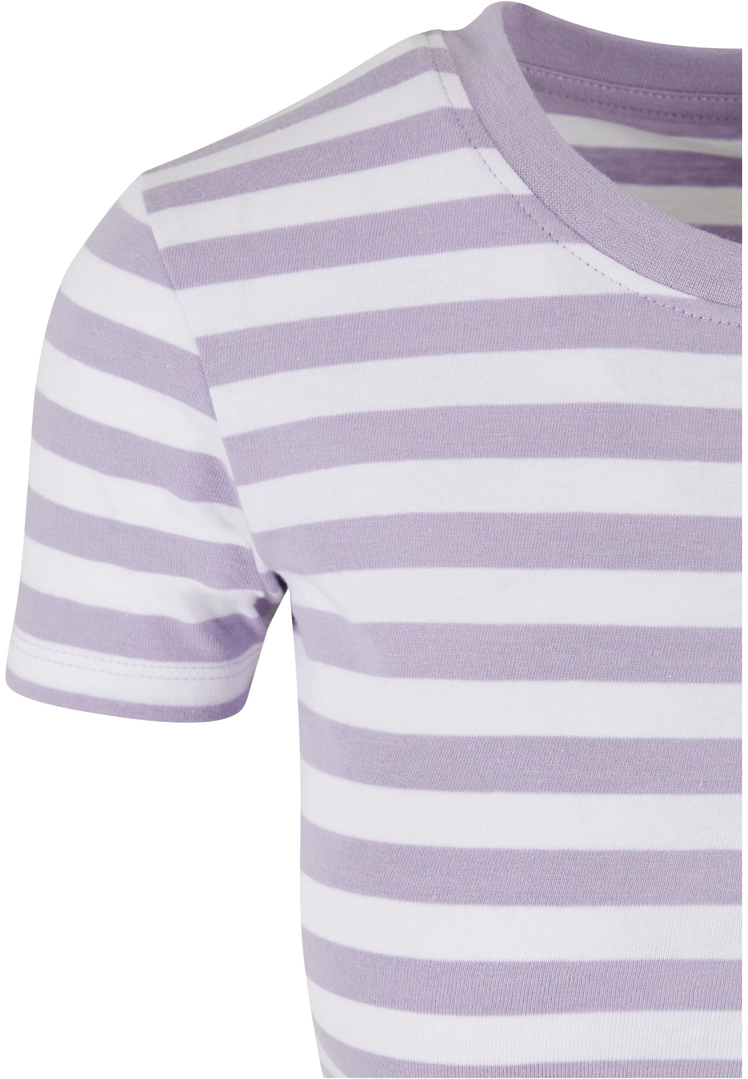 Ladies Short Striped Tee white/dustylilac 3XL - variant image 7