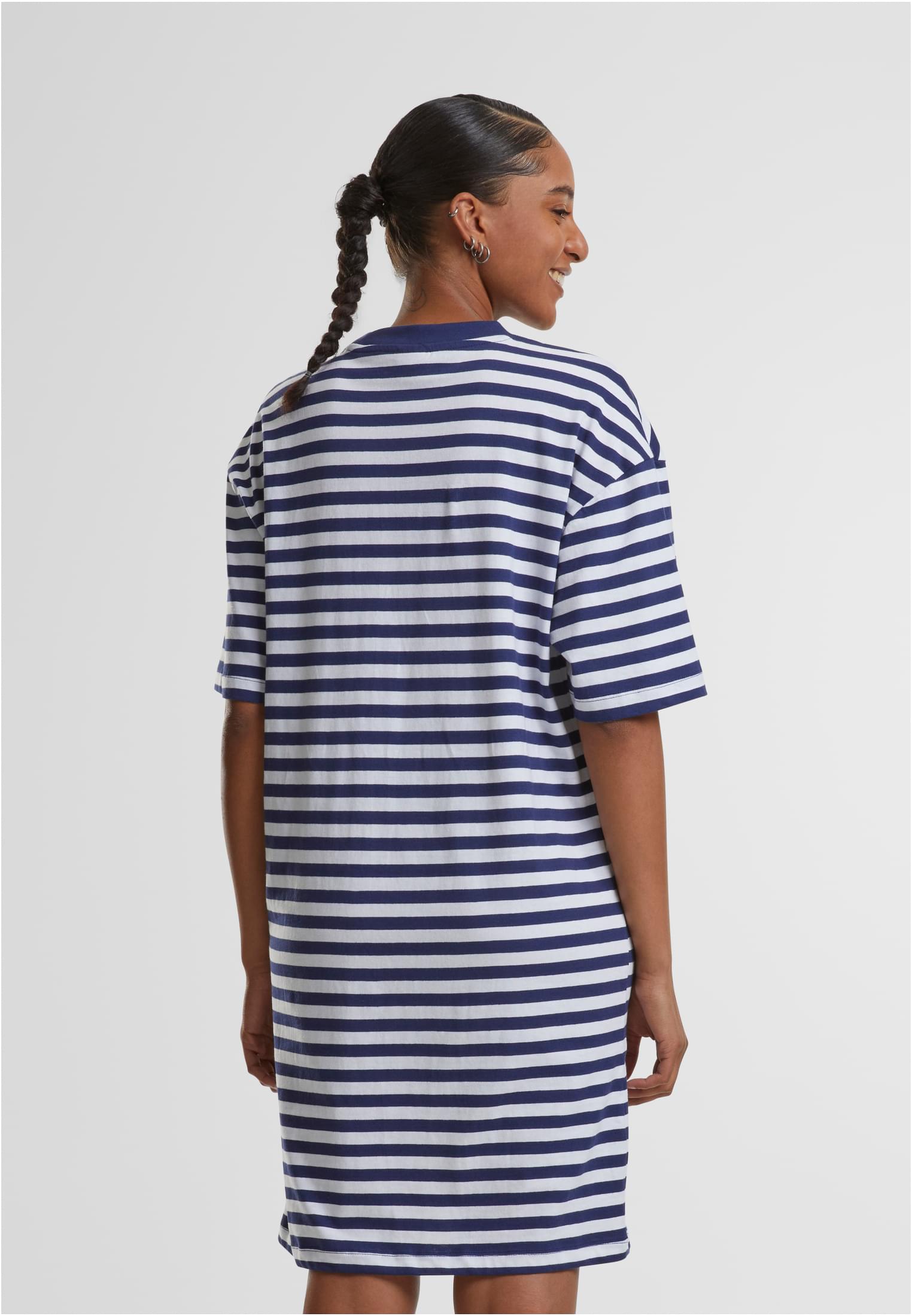 Ladies Oversized Striped Tee Dress white/darkblue 3XL - variant image 1