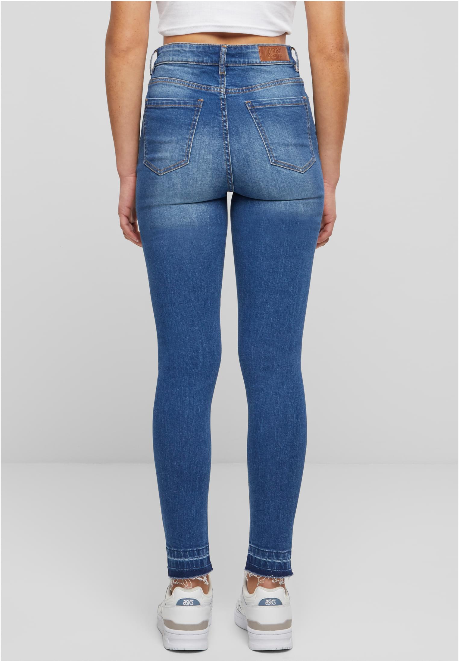 Ladies Skinny High Waist Open Hem Jeans blue washed 26 - variant image 2