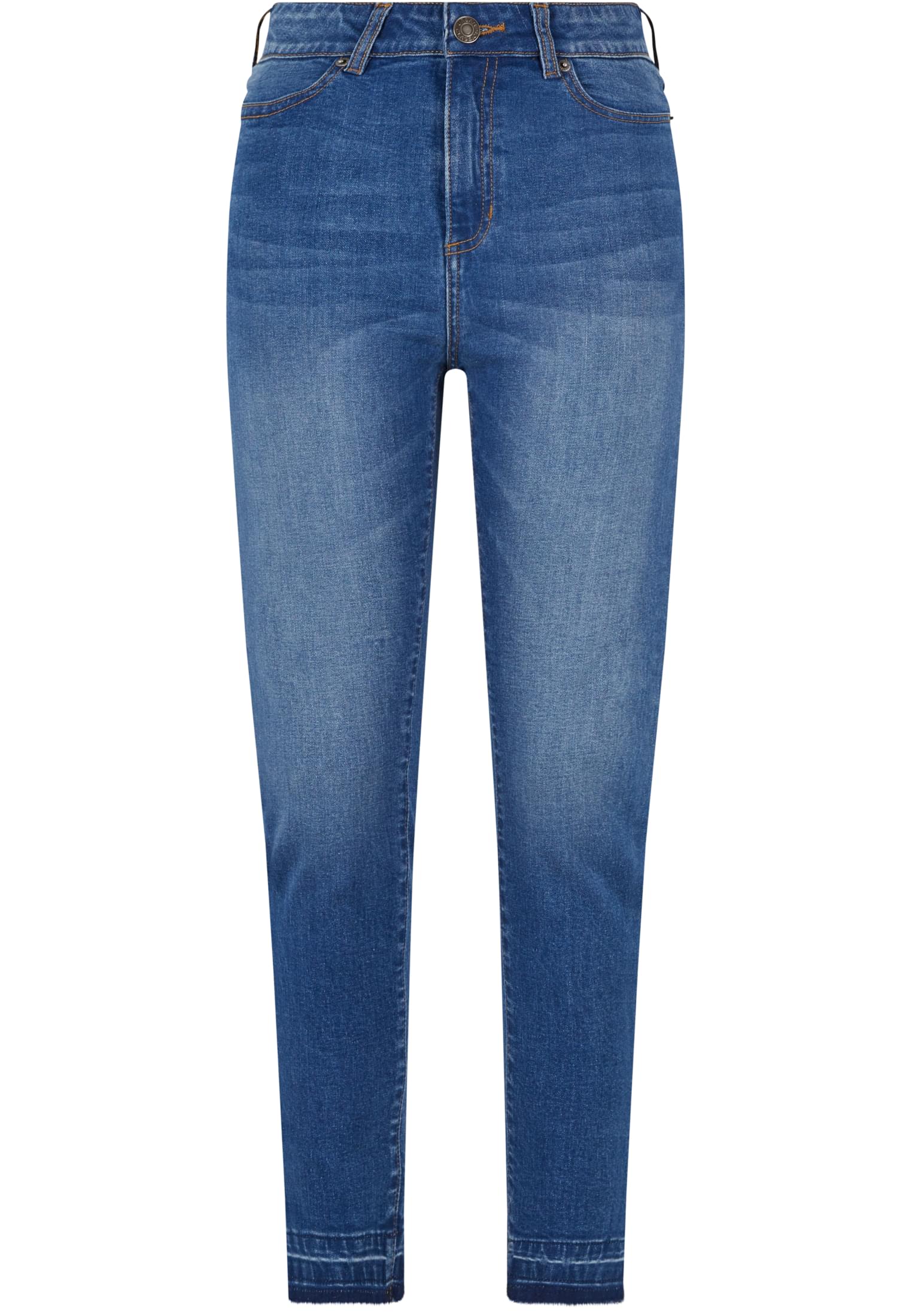 Ladies Skinny High Waist Open Hem Jeans blue washed 26 - variant image 5