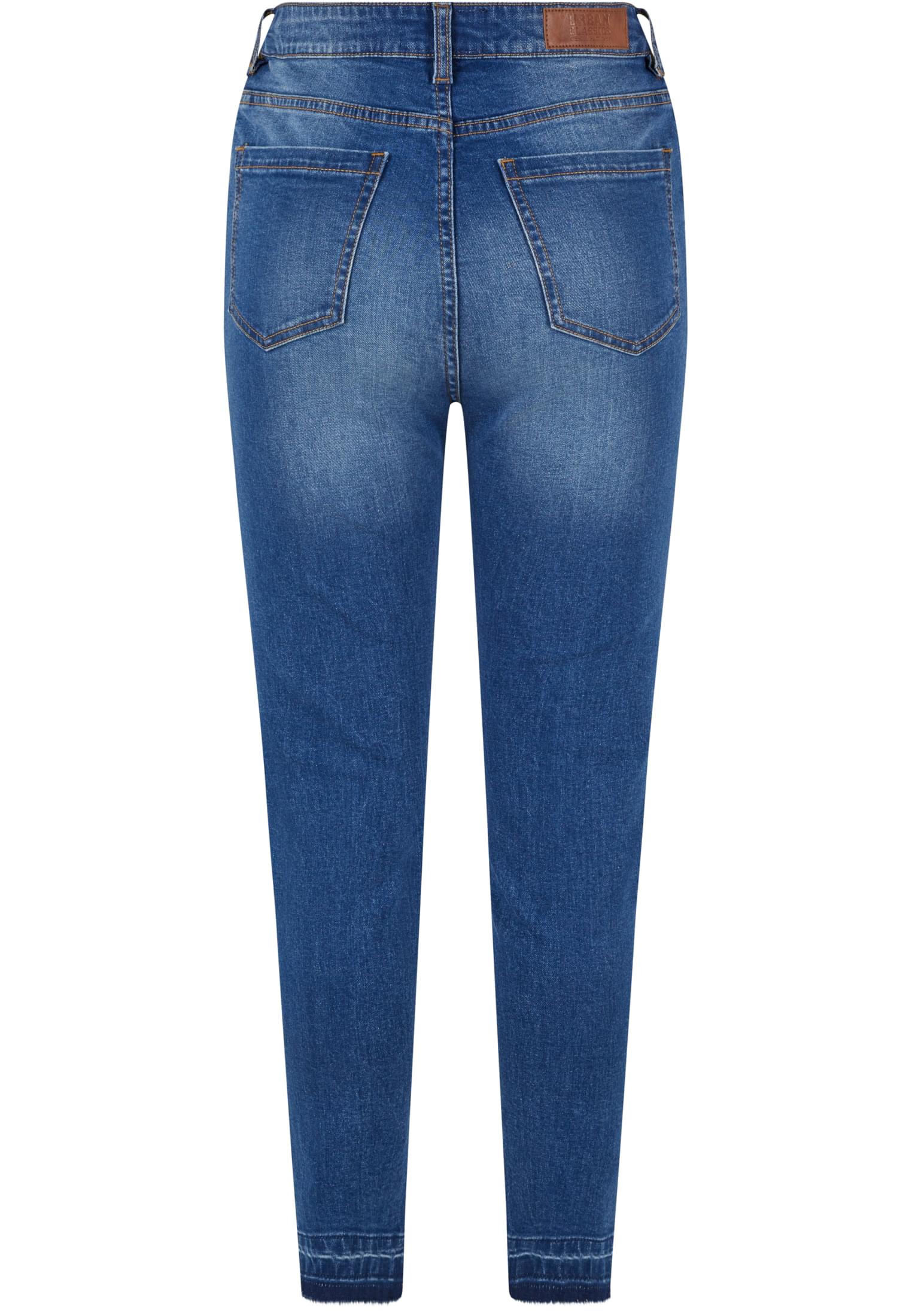 Ladies Skinny High Waist Open Hem Jeans blue washed 26 - variant image 7