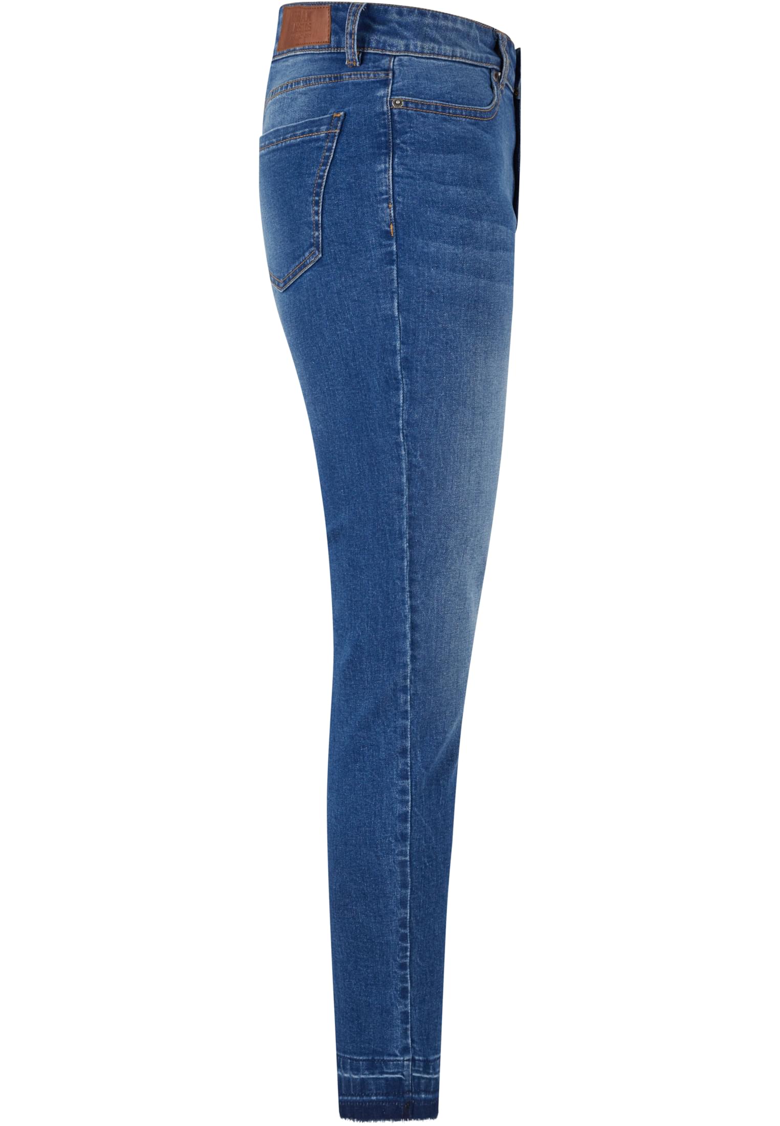 Ladies Skinny High Waist Open Hem Jeans blue washed 26 - variant image 8