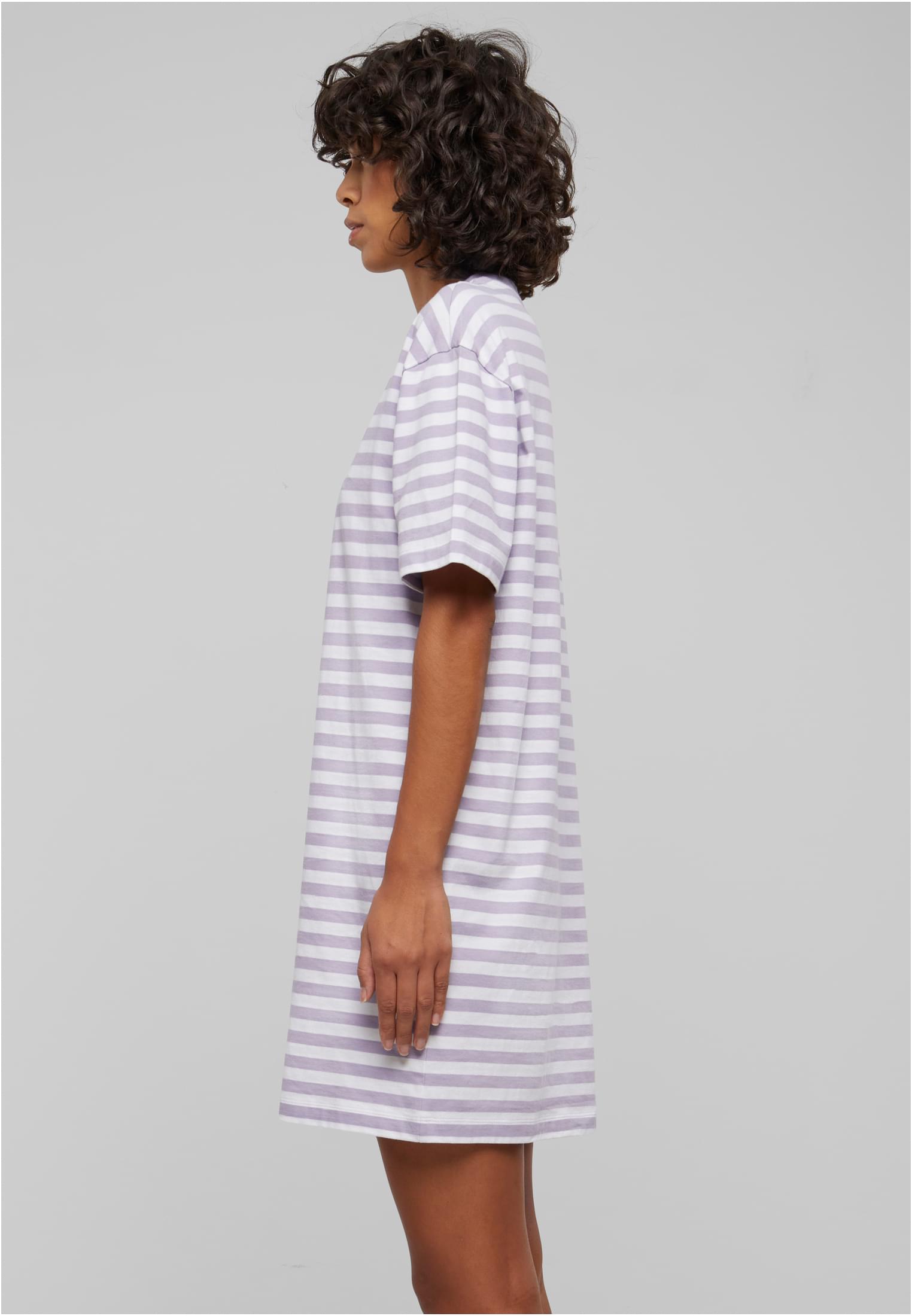 Ladies Oversized Striped Tee Dress white/dustylilac 3XL - variant image 1
