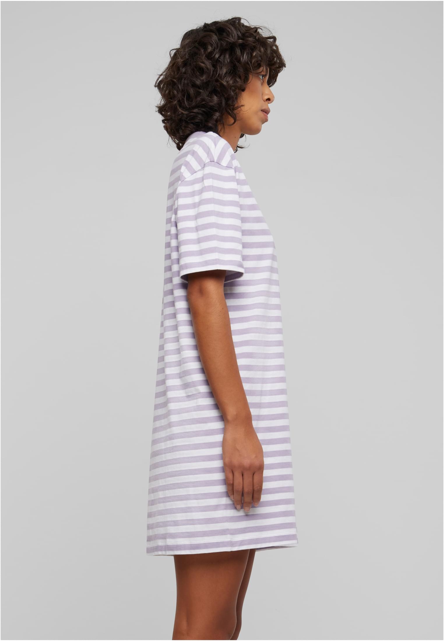 Ladies Oversized Striped Tee Dress white/dustylilac 3XL - variant image 3
