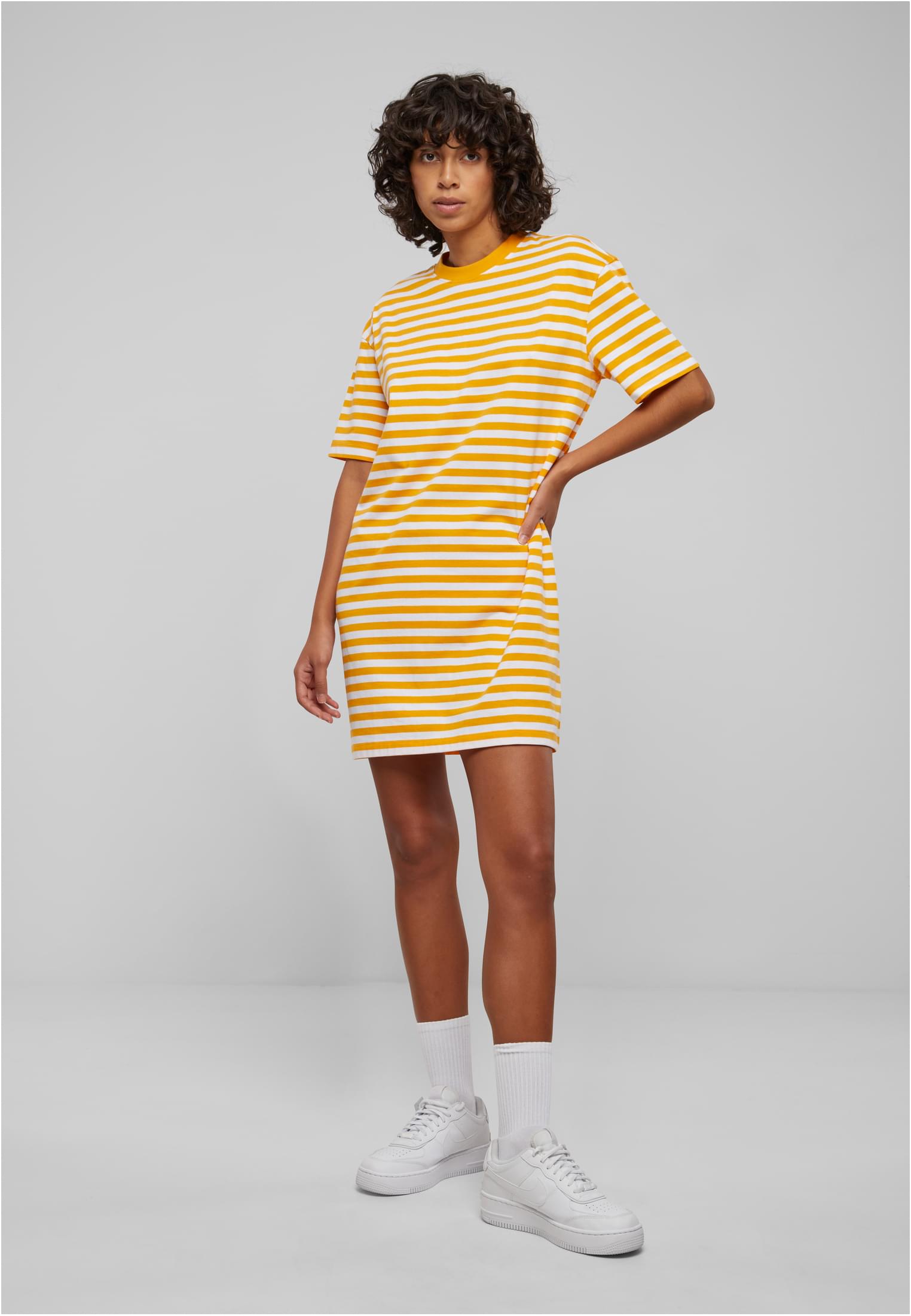 Ladies Oversized Striped Tee Dress white/magicmango 3XL - variant image 4