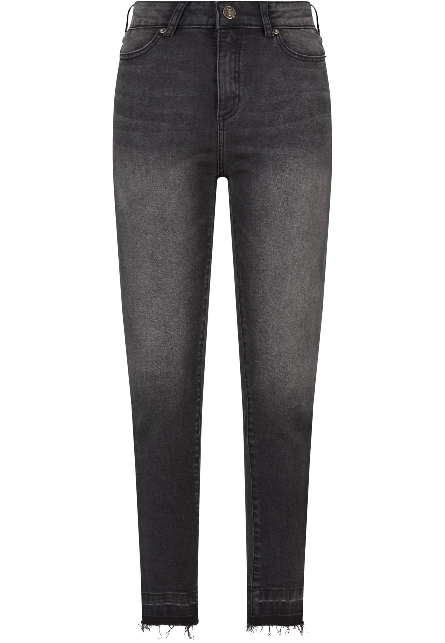 Ladies Skinny High Waist Open Hem Jeans black washed 26 - variant image 5