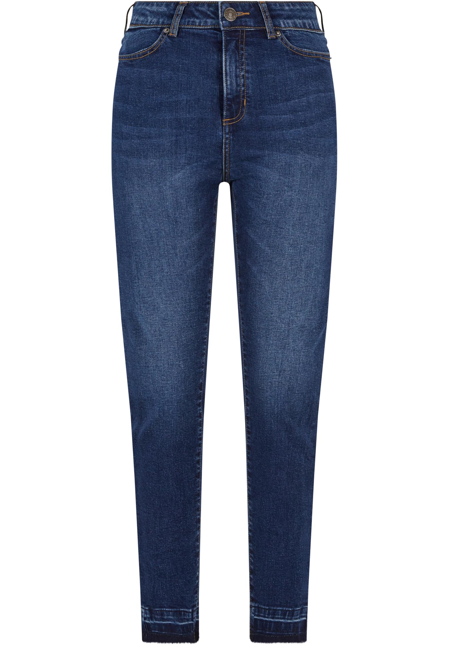 Ladies Skinny High Waist Open Hem Jeans darkblue washed 28 - variant image 5