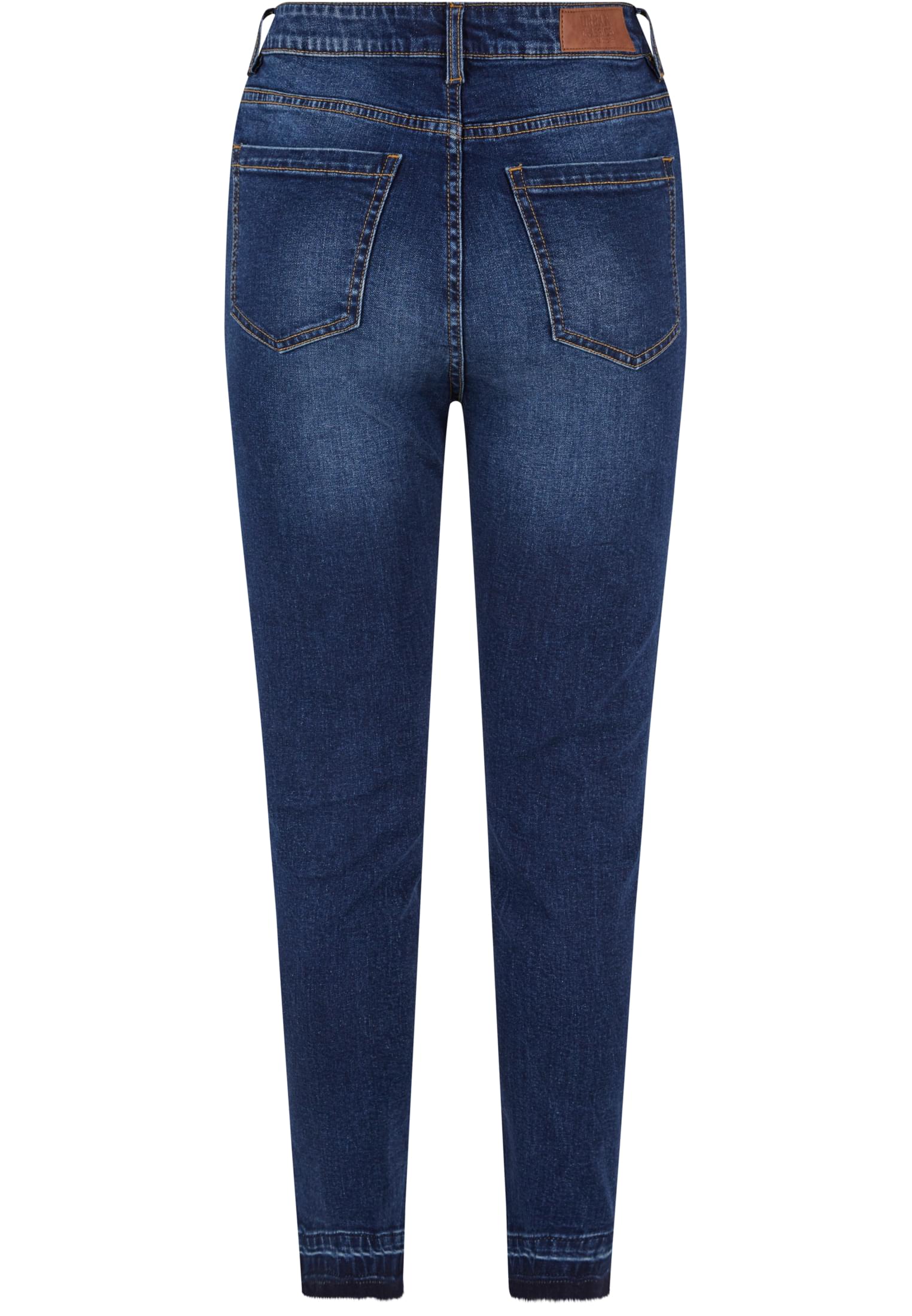 Ladies Skinny High Waist Open Hem Jeans darkblue washed 28 - variant image 7