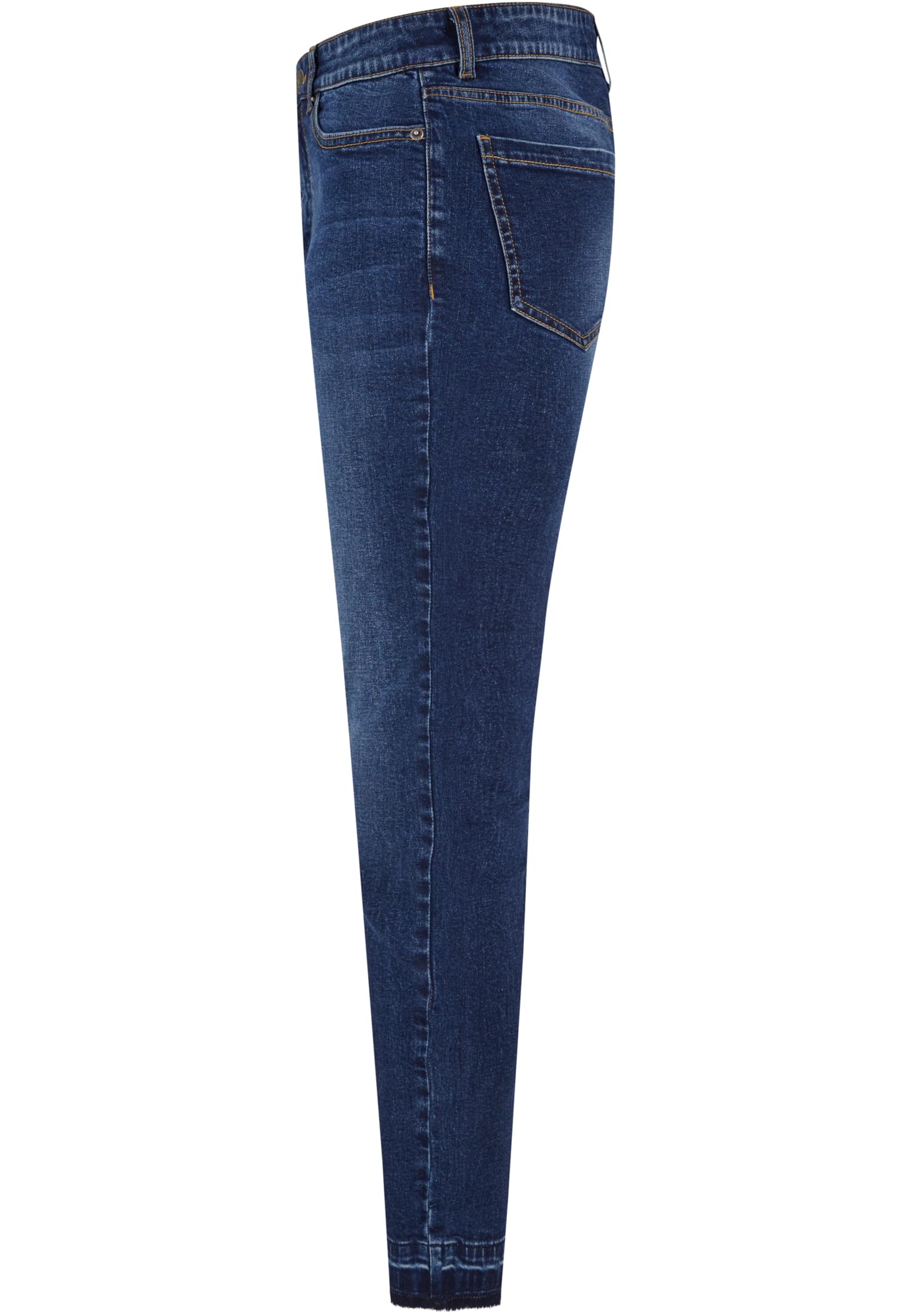 Ladies Skinny High Waist Open Hem Jeans darkblue washed 28 - variant image 6