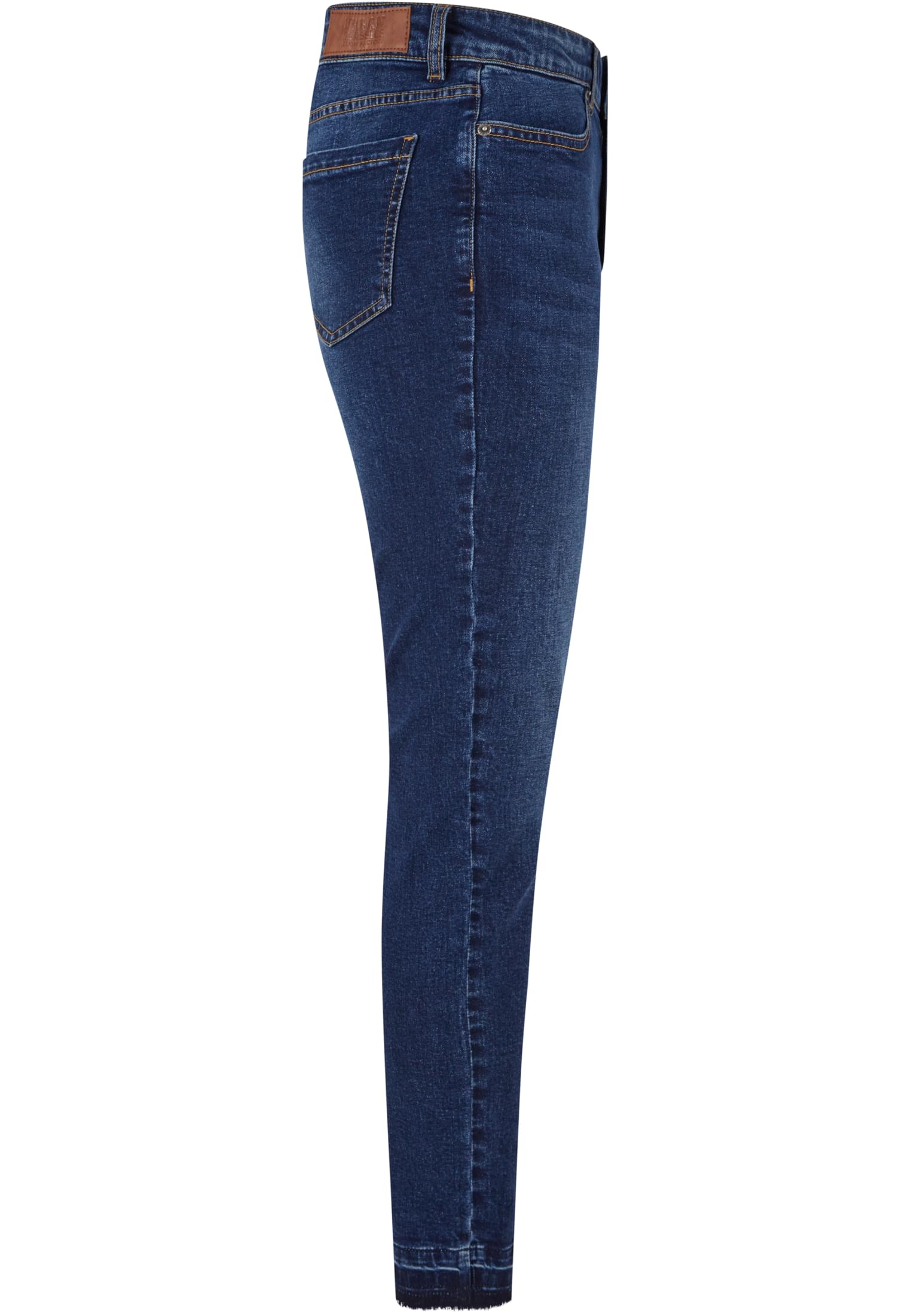 Ladies Skinny High Waist Open Hem Jeans darkblue washed 28 - variant image 8