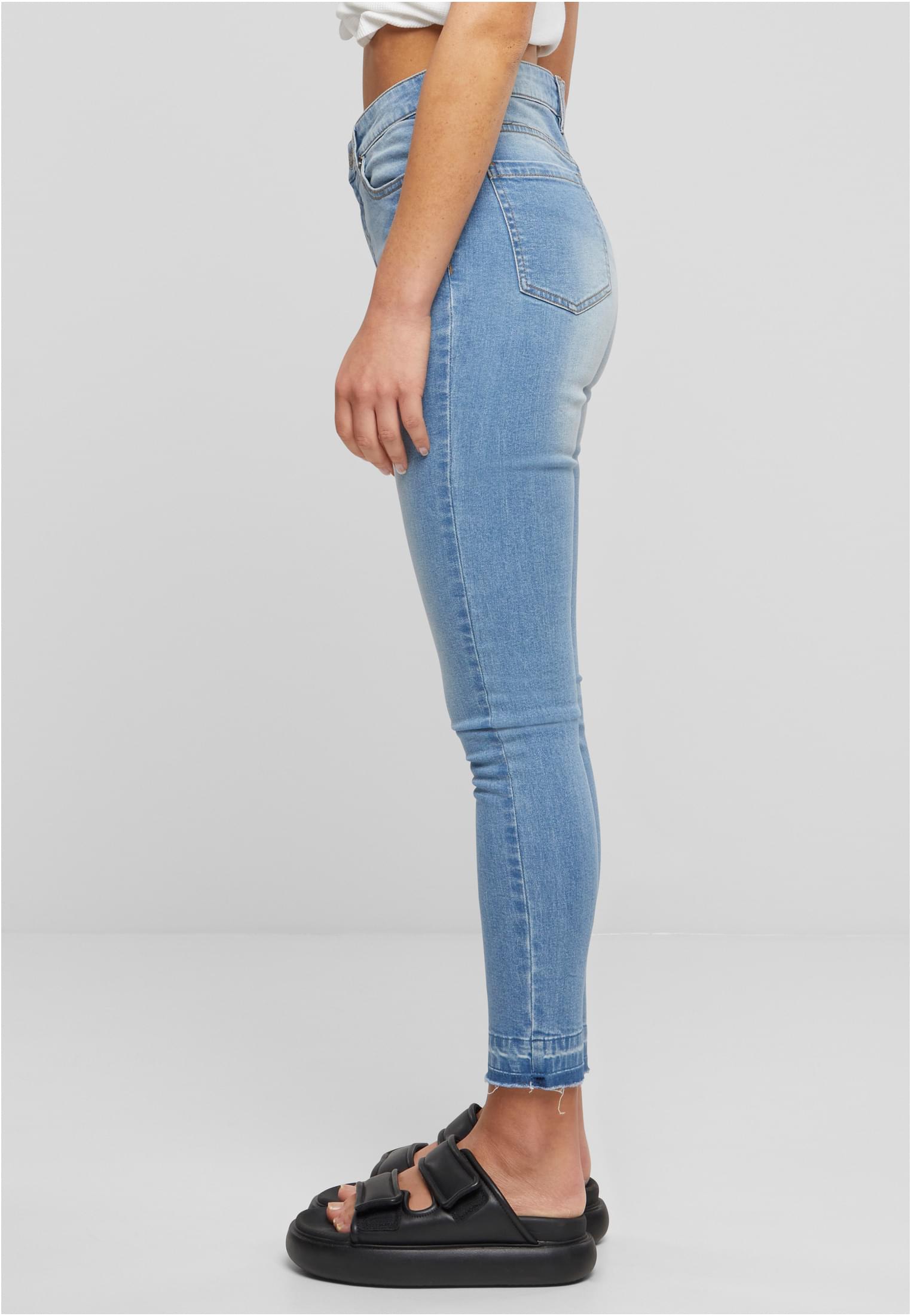 Ladies Skinny High Waist Open Hem Jeans clearblue bleached 26 - variant image 1