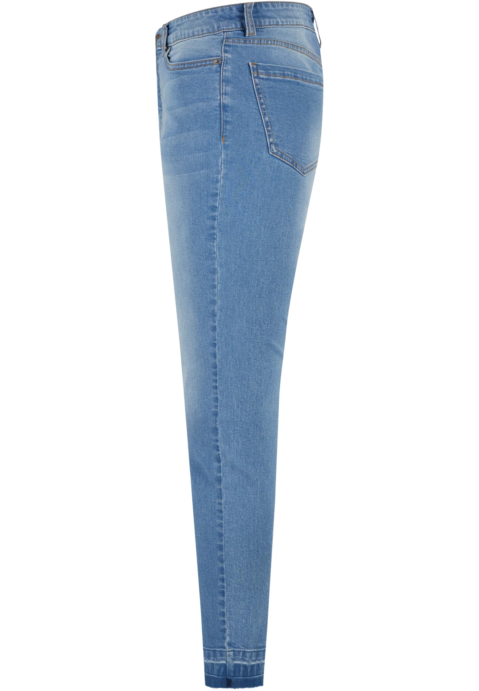 Ladies Skinny High Waist Open Hem Jeans clearblue bleached 26 - variant image 6